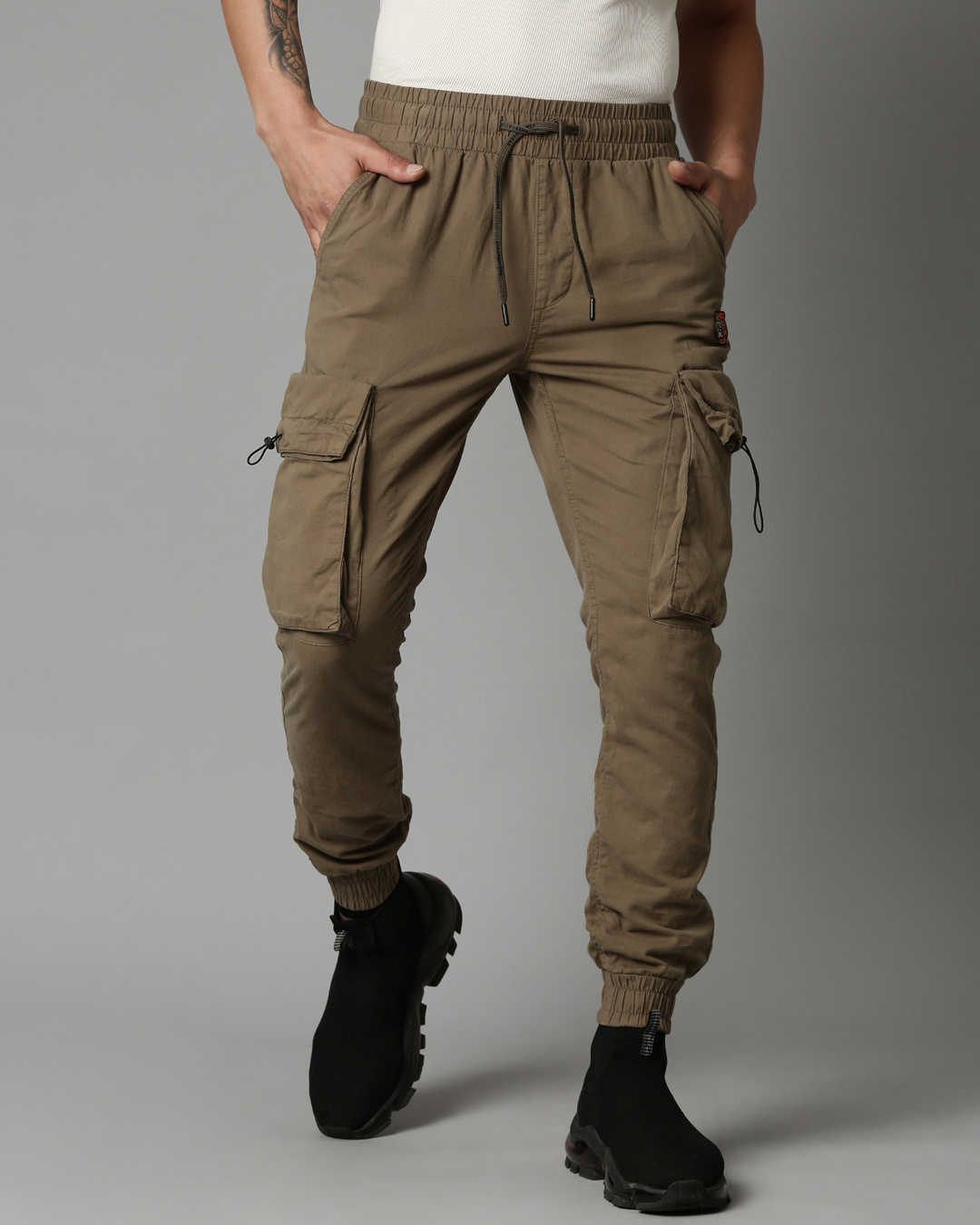 Buy Men's Green Slim Fit Cargo Joggers Online At Bewakoof