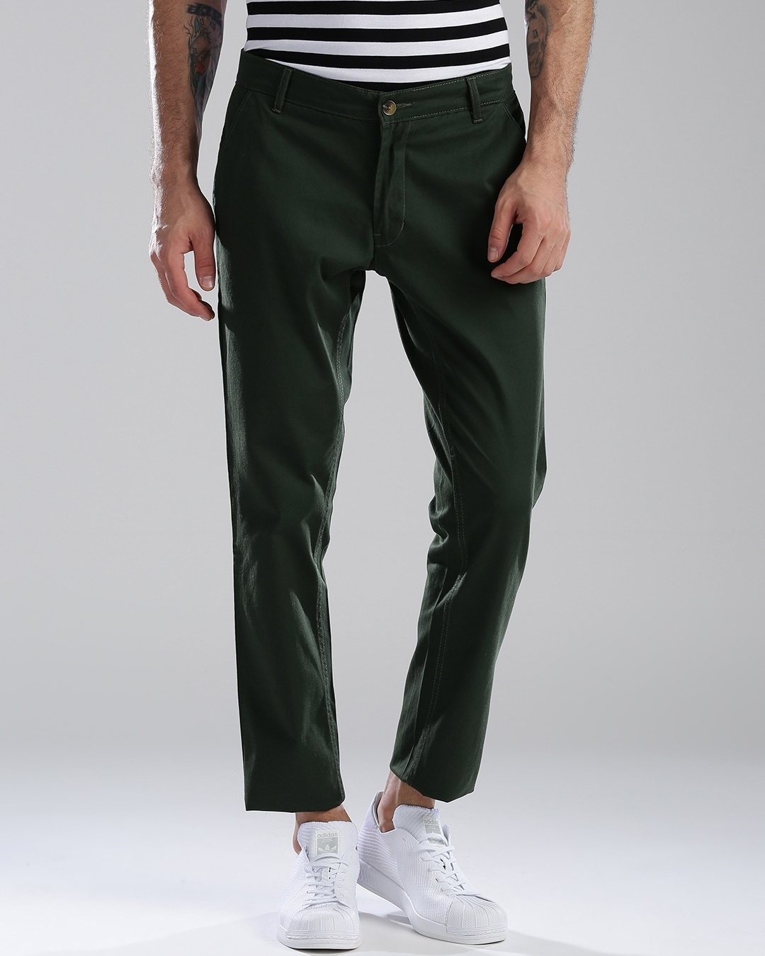 Buy Men's Green Slim Fit Chinos Online at Bewakoof