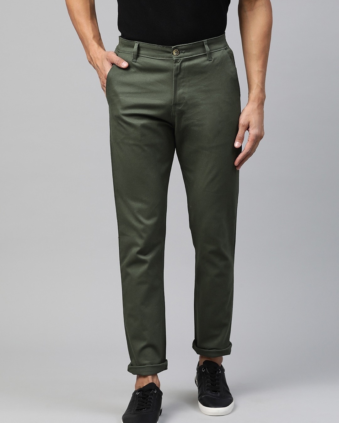 Buy Men's Green Slim Fit Chinos Online at Bewakoof