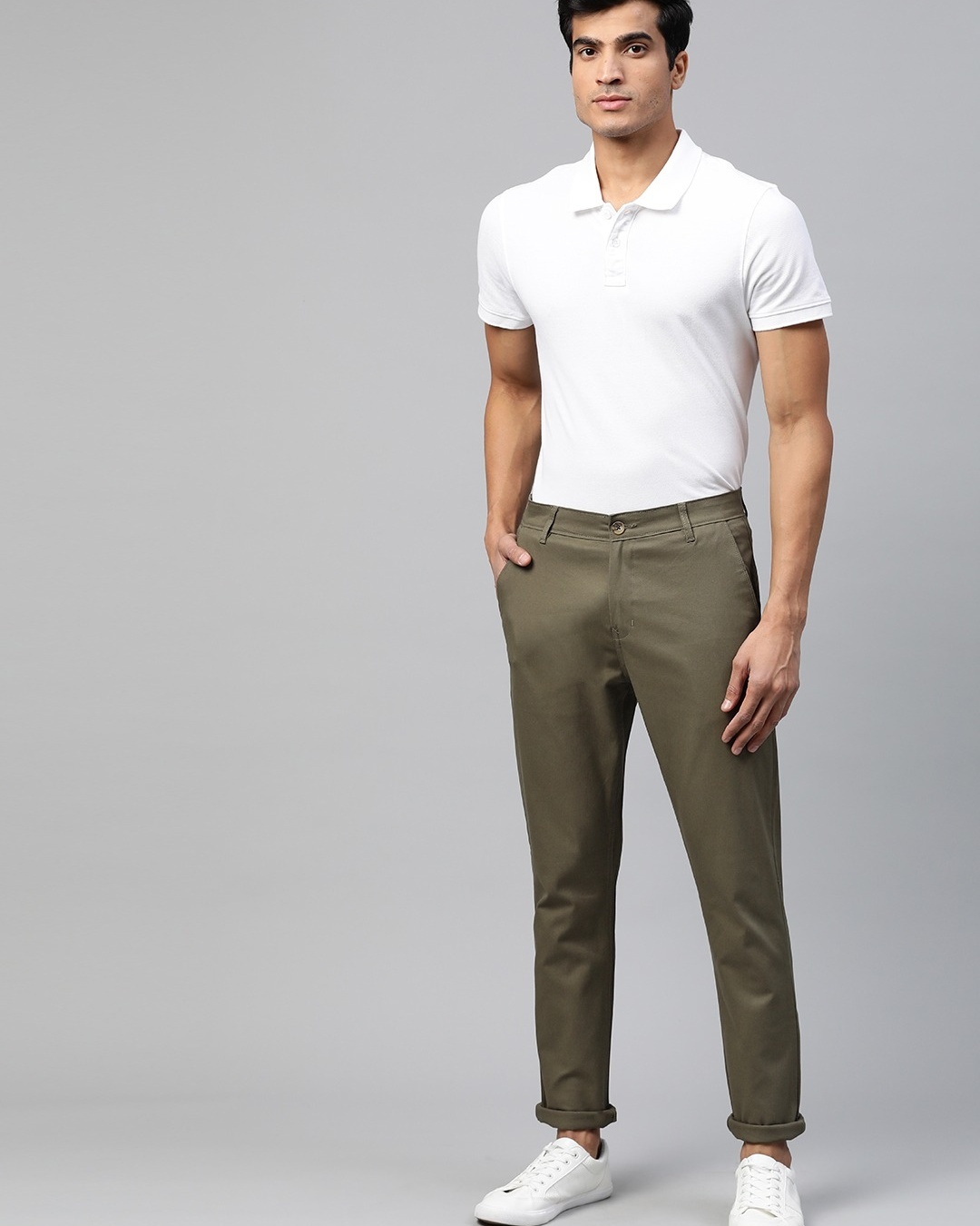 Buy Men's Green Slim Fit Chinos Online at Bewakoof