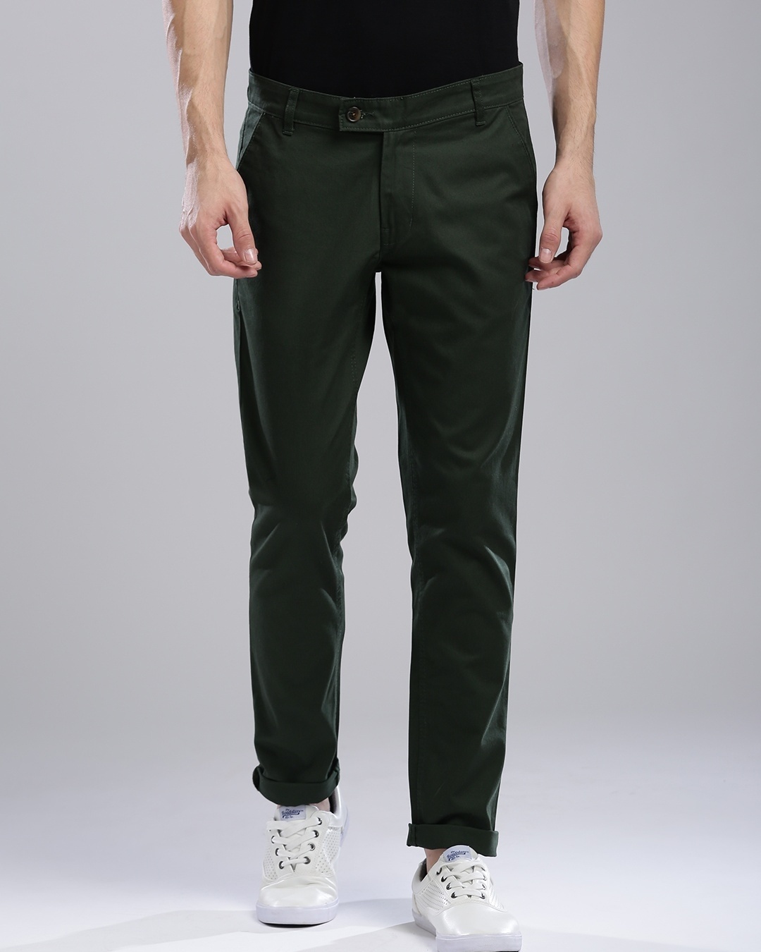 Buy Men's Green Slim Fit Chinos Online at Bewakoof