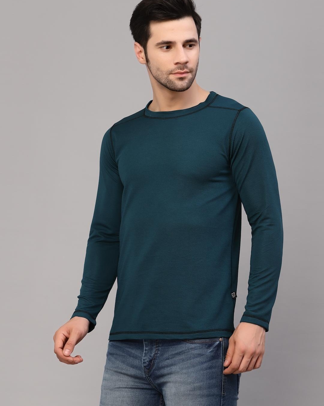 Buy Men's Green Corduroy Slim Fit T-shirt Online at Bewakoof