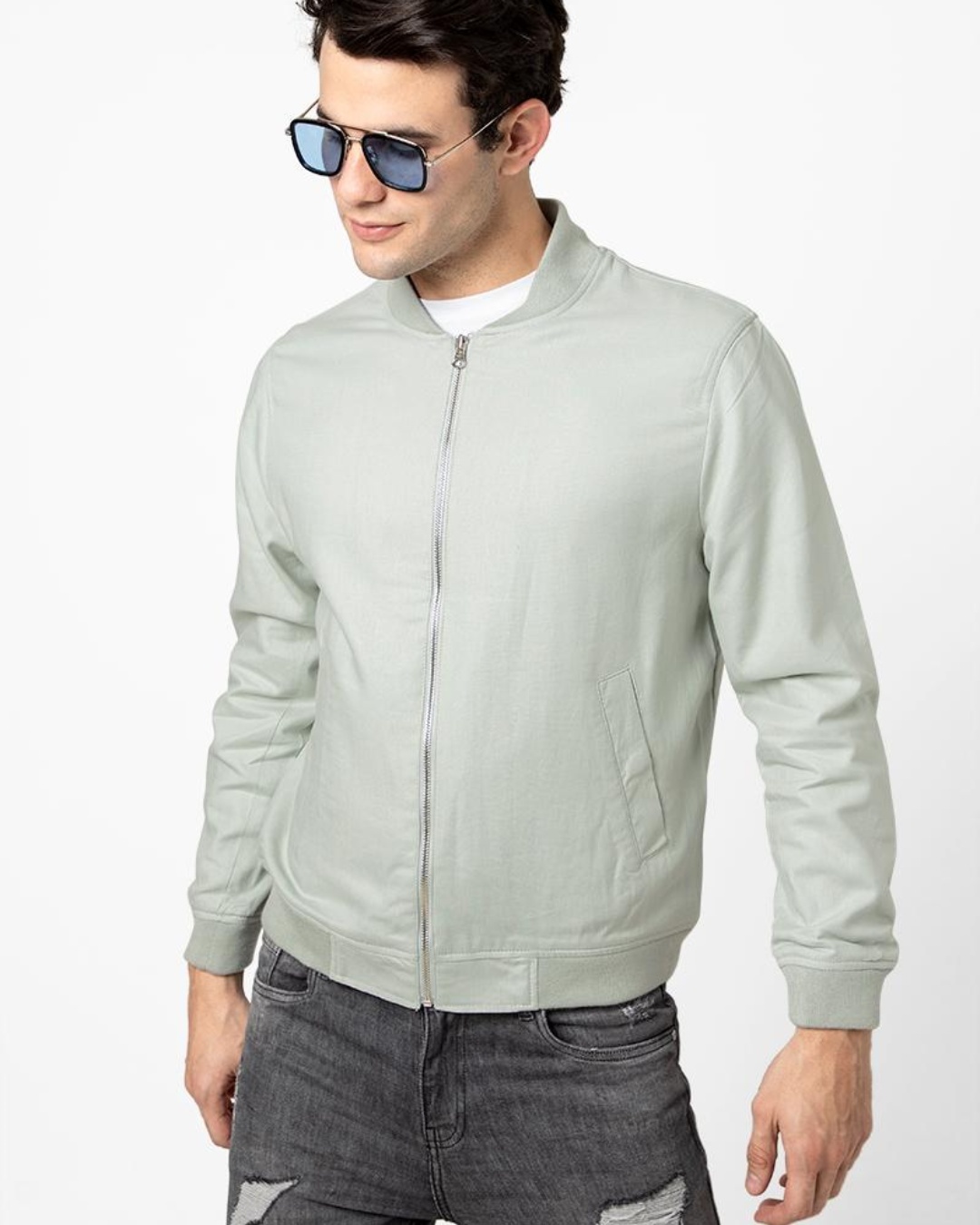 Shop Men's Green Slim Fit Jacket-Back