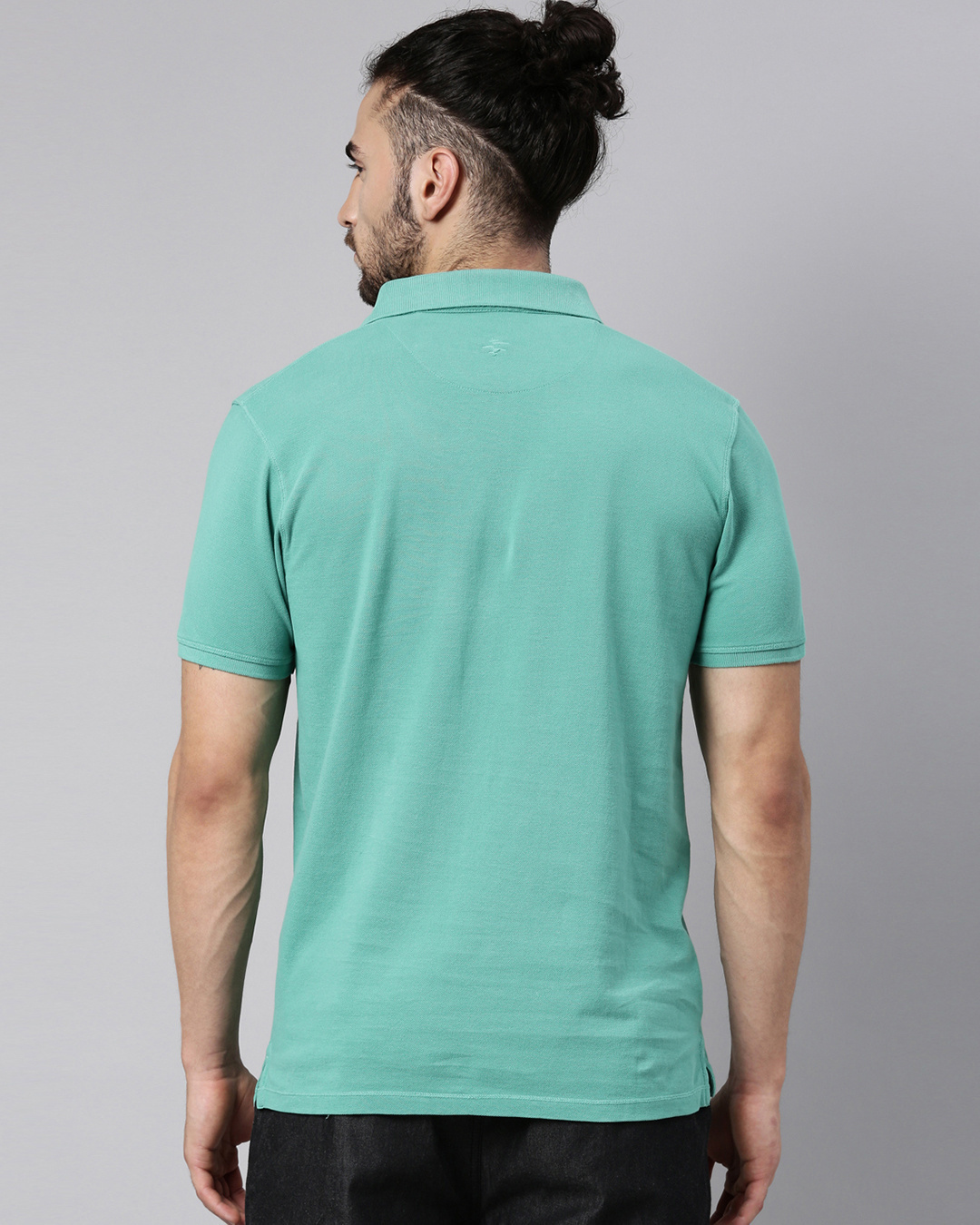 Shop Men's Green Slim Fit Polo T-shirt-Back