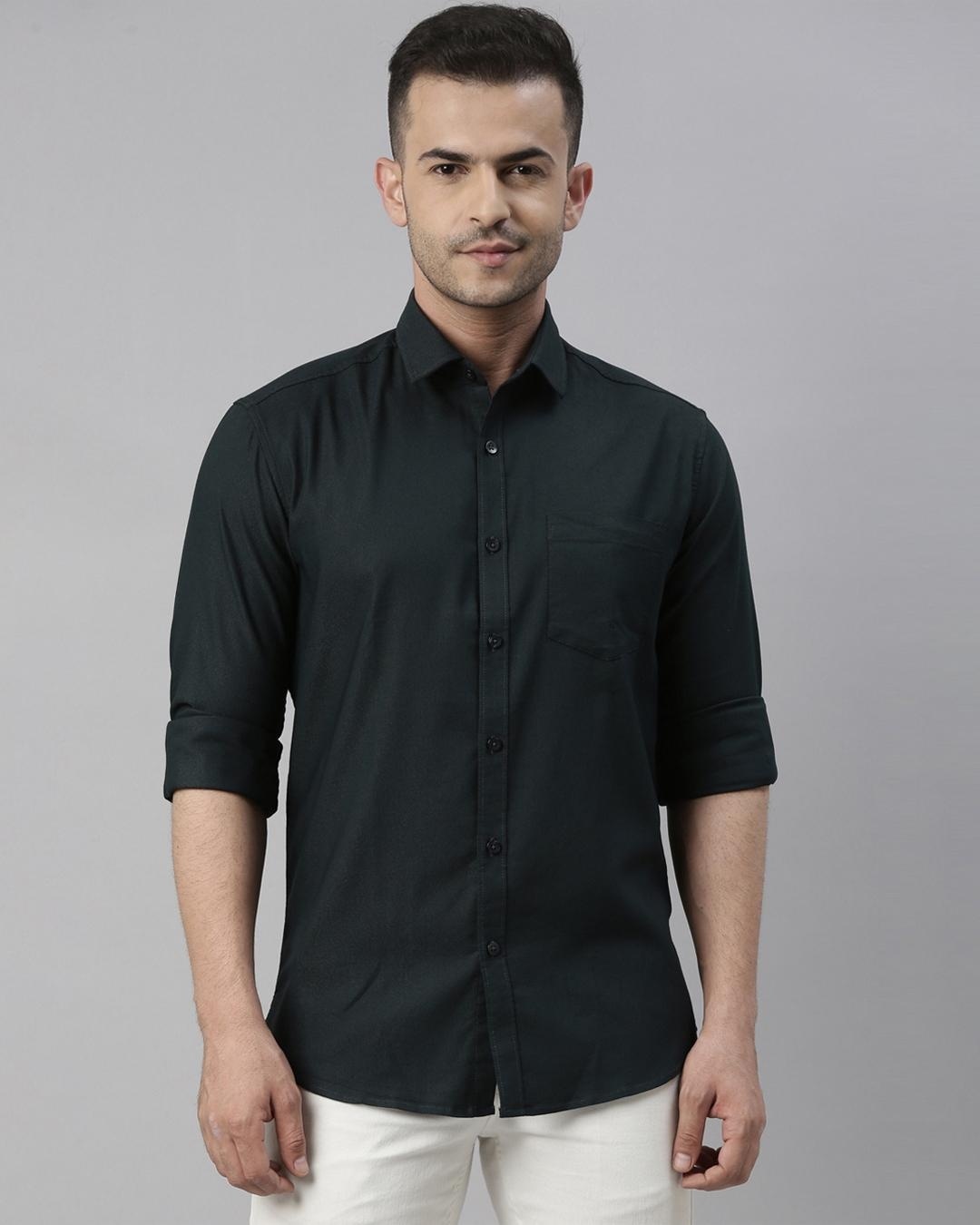 Buy Mens Green Slim Fit Shirt Online At Bewakoof 7090