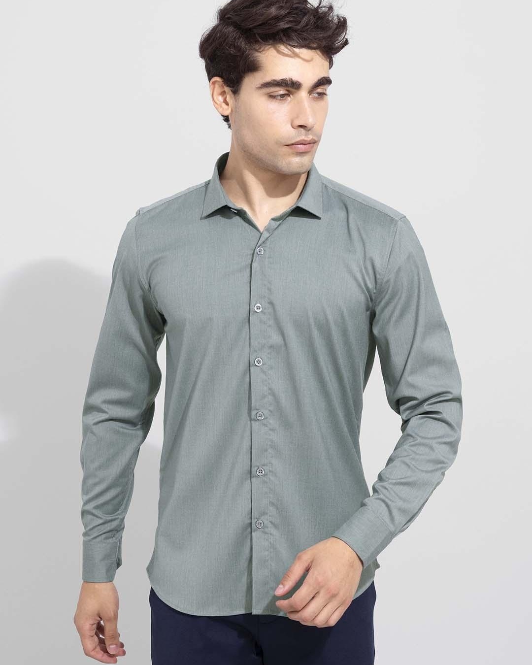 Buy Men's Green Slim Fit Shirt Online at Bewakoof