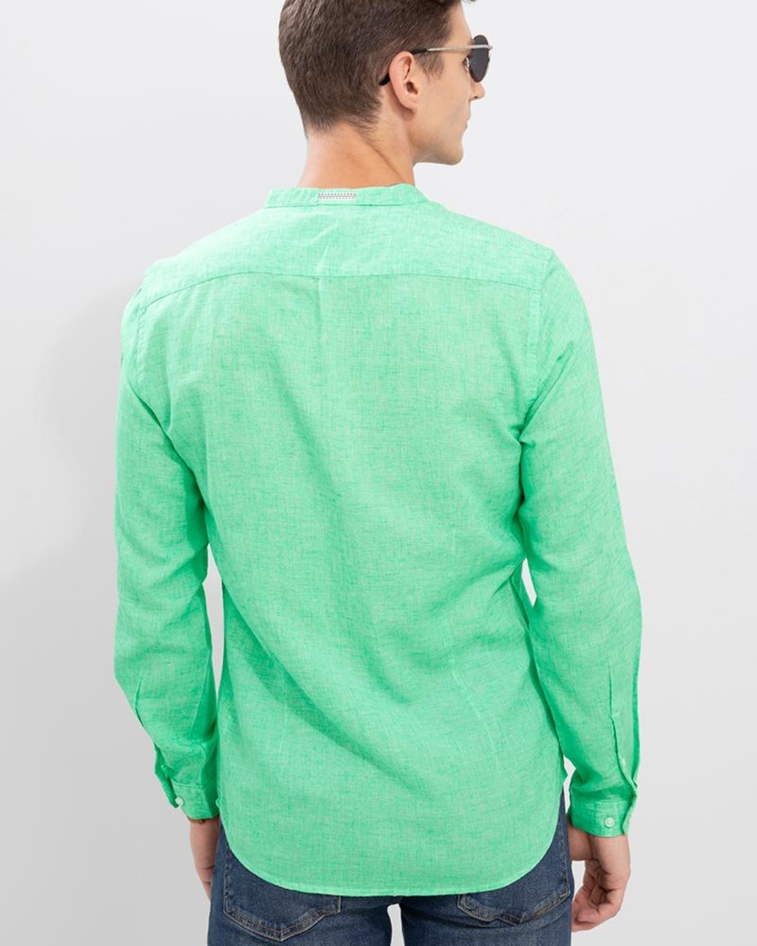 Shop Men's Green Slim Fit Shirt-Back