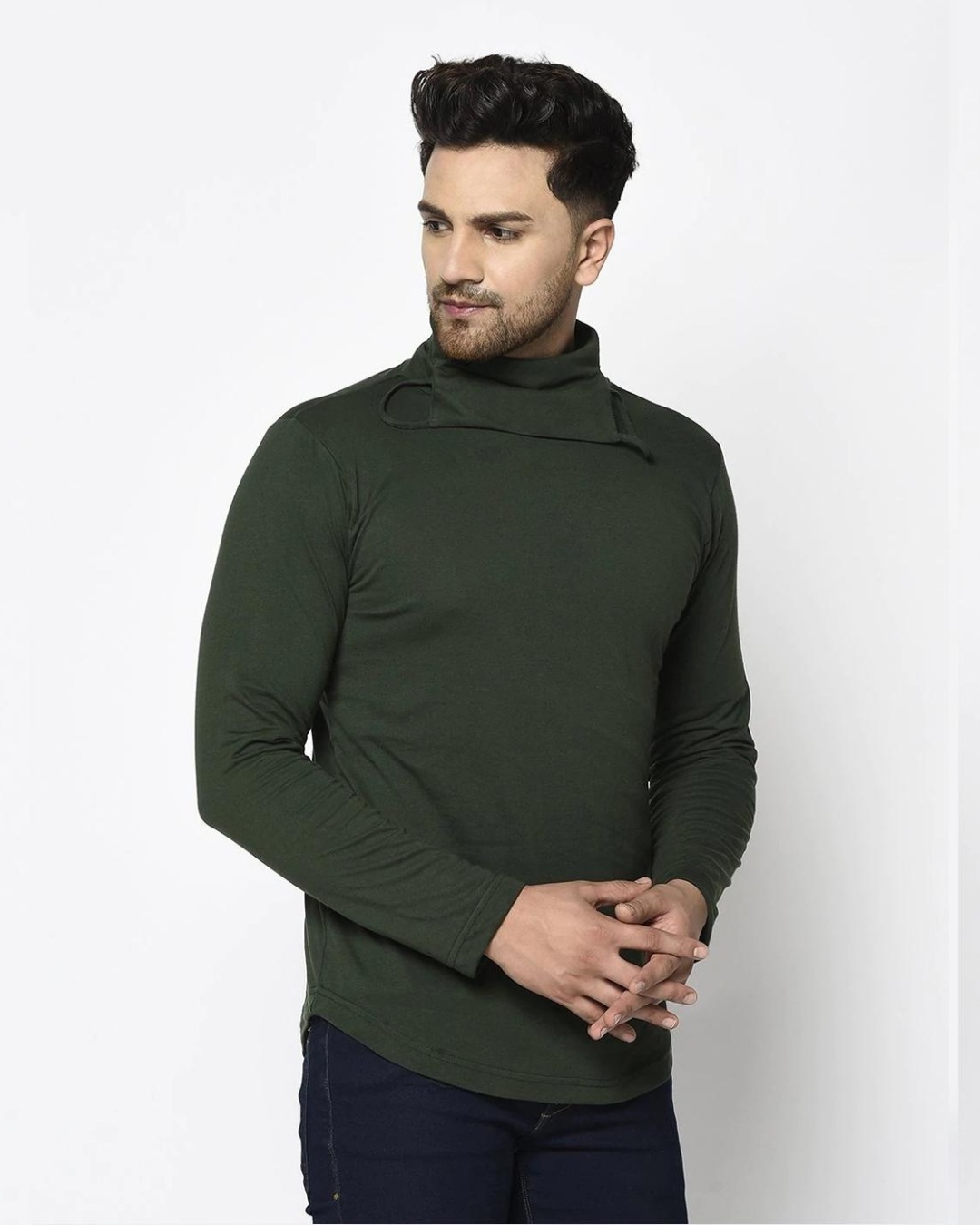 Shop Men's Green Slim Fit T-shirt-Back