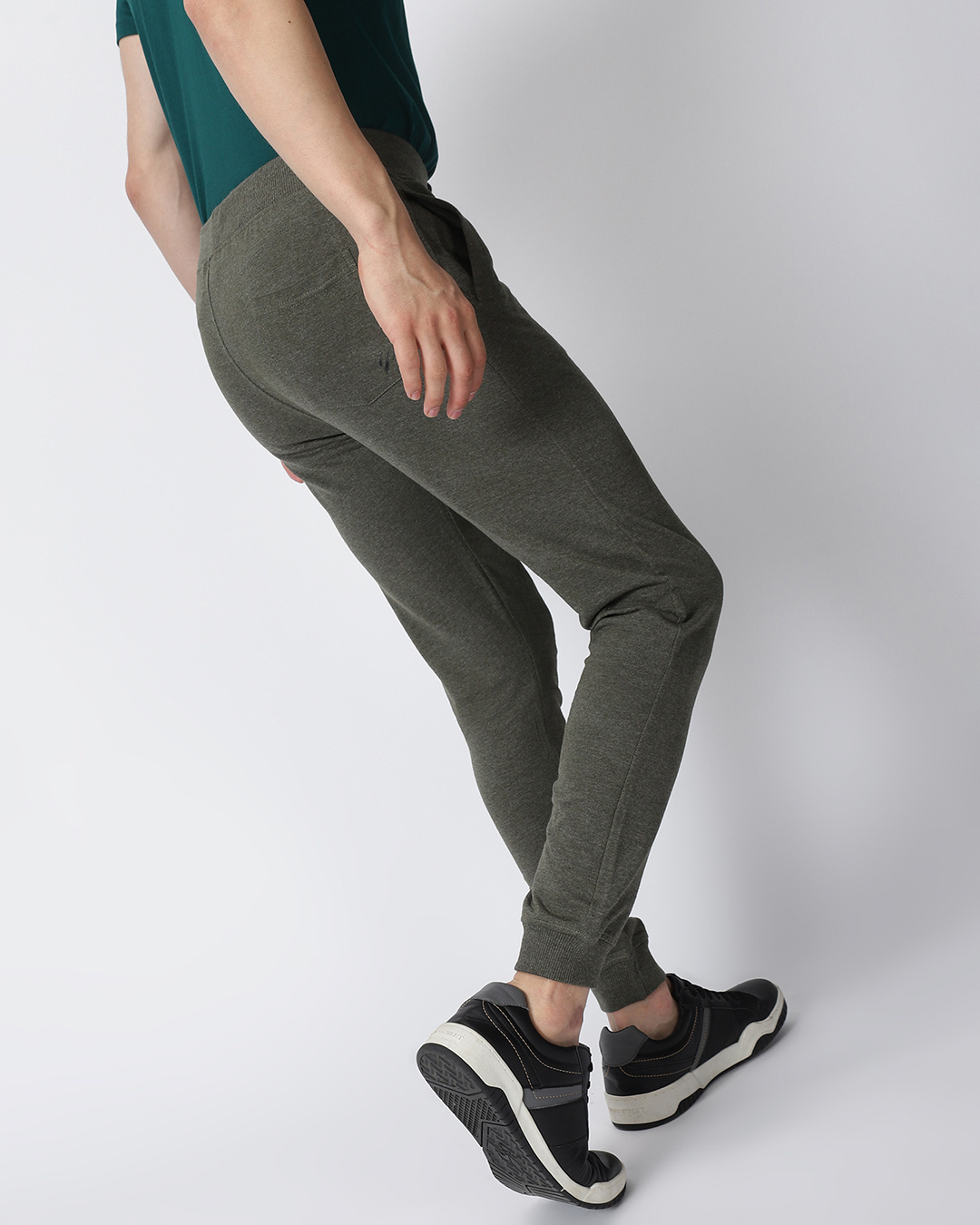 Shop Men's Green Slim Fit Trackpant-Back