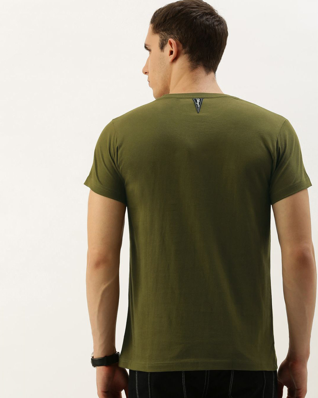 Shop Men's Green Solid T-shirt-Back