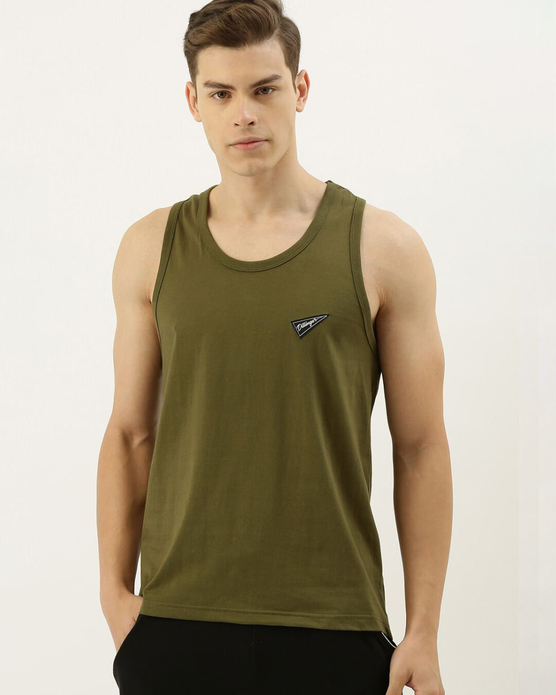 Buy Mens Green Solid Tank Top For Men Green Online At Bewakoof 1668