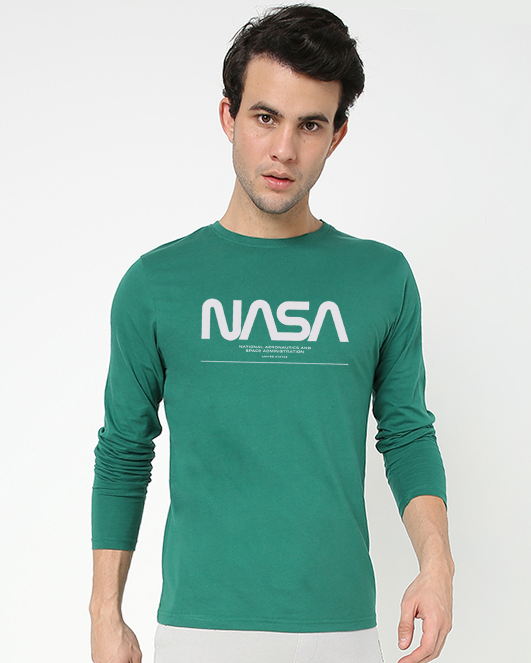 Shop Men's Green Spaced NASA T-shirt-Back