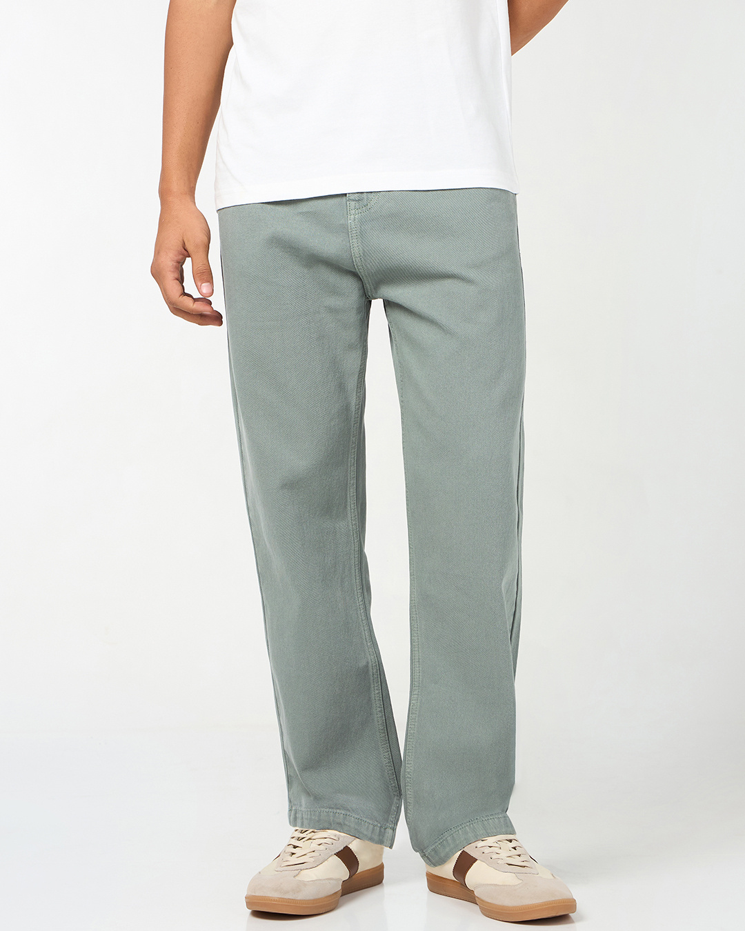 Shop Men's Green Straight Fit Mid-Rise Jeans-Back