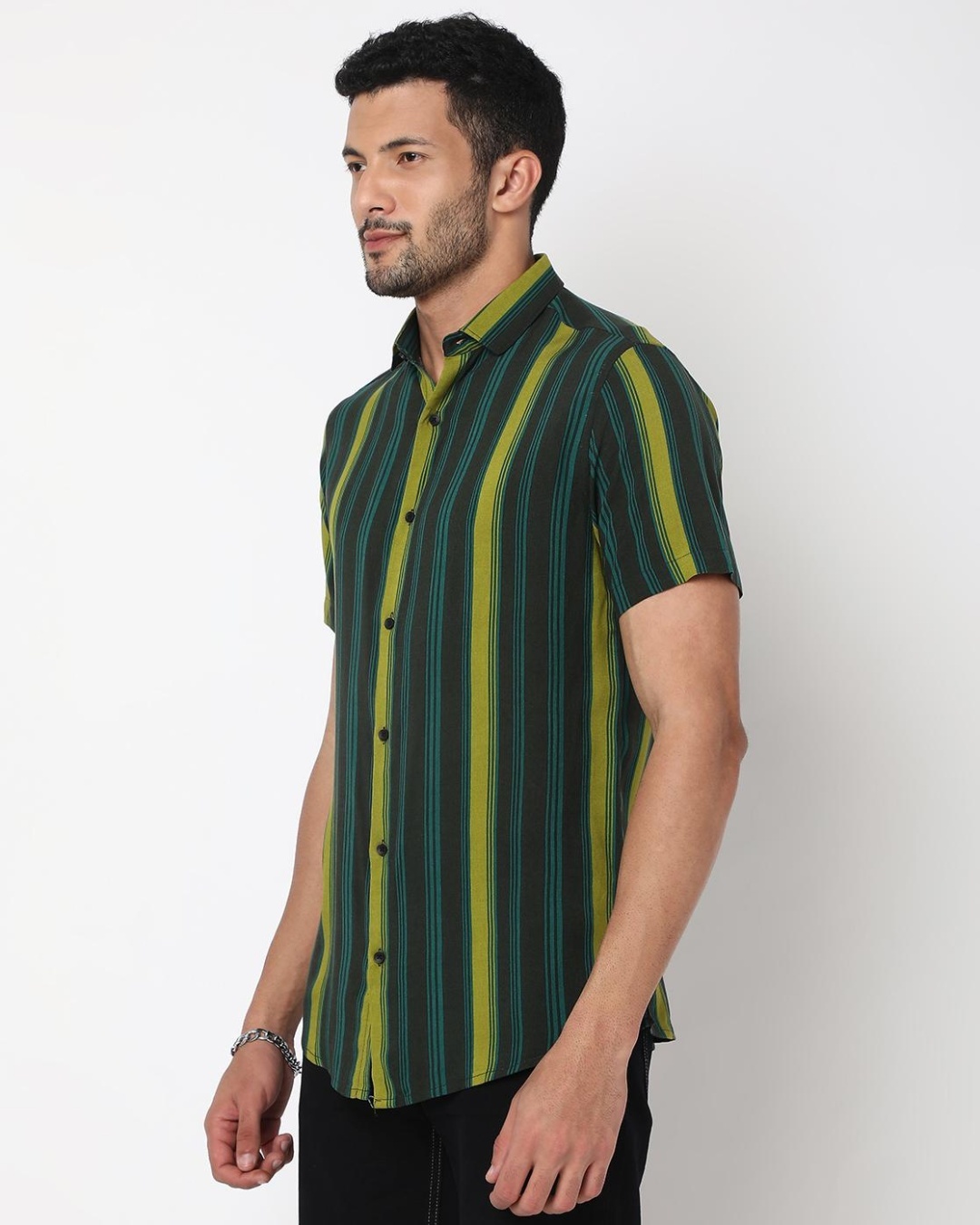 Buy Men's Green Striped Shirt Online at Bewakoof