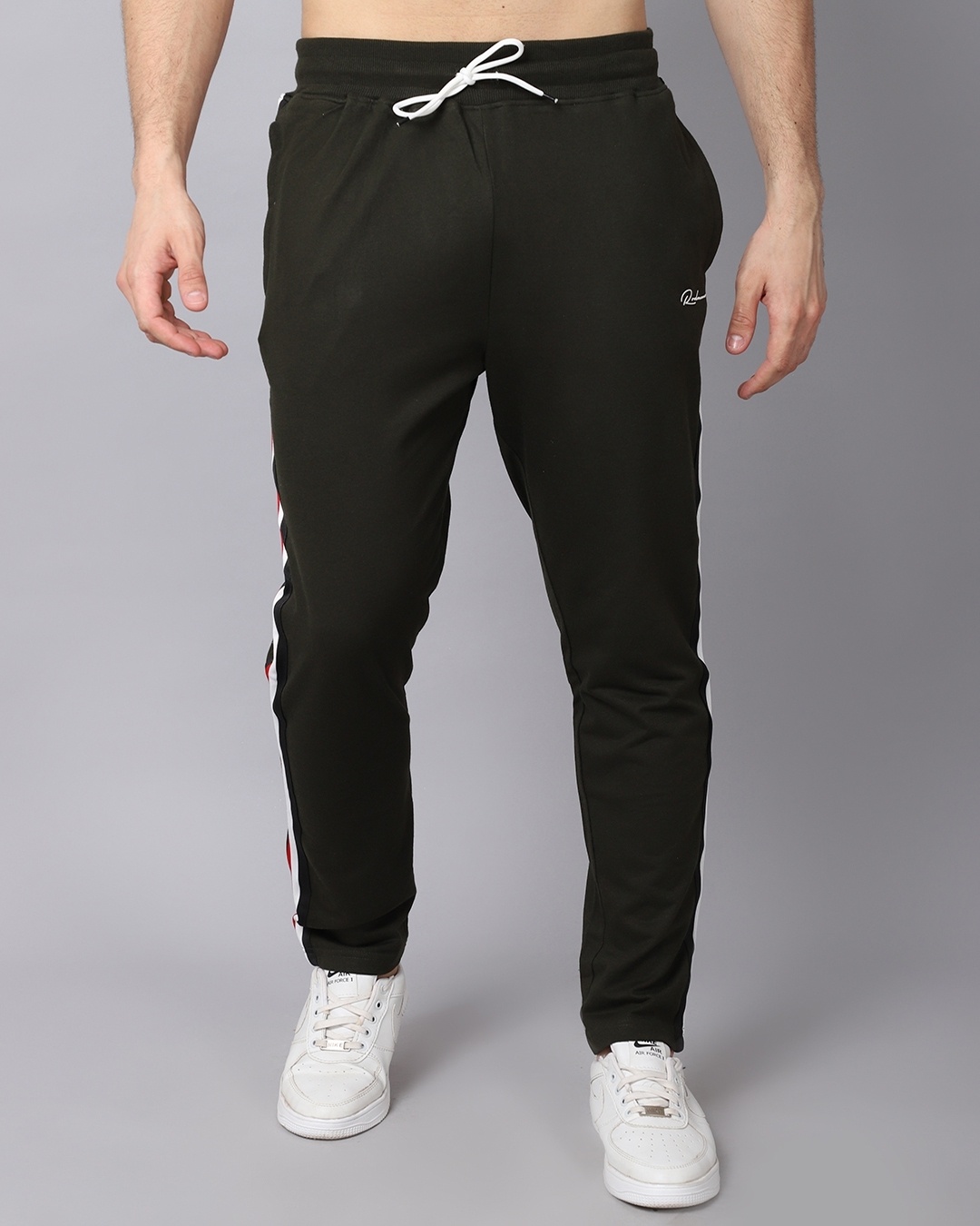 Buy Men's Green Striped Slim Fit Track Pants Online at Bewakoof