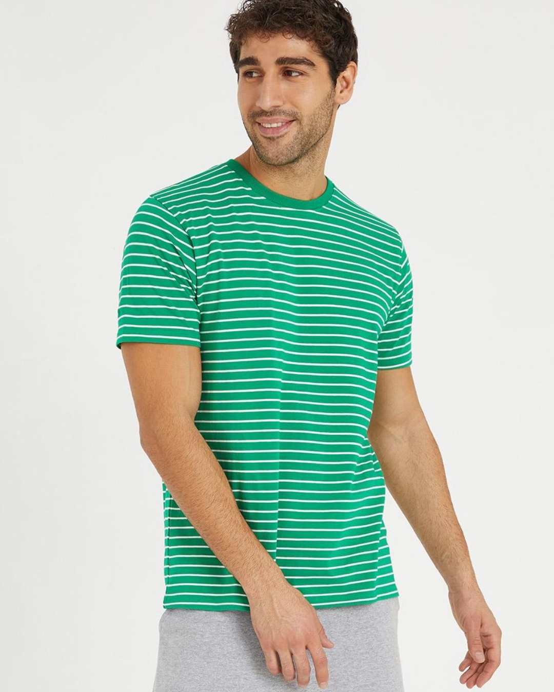 Buy Mens Green Striped T Shirt Online At Bewakoof