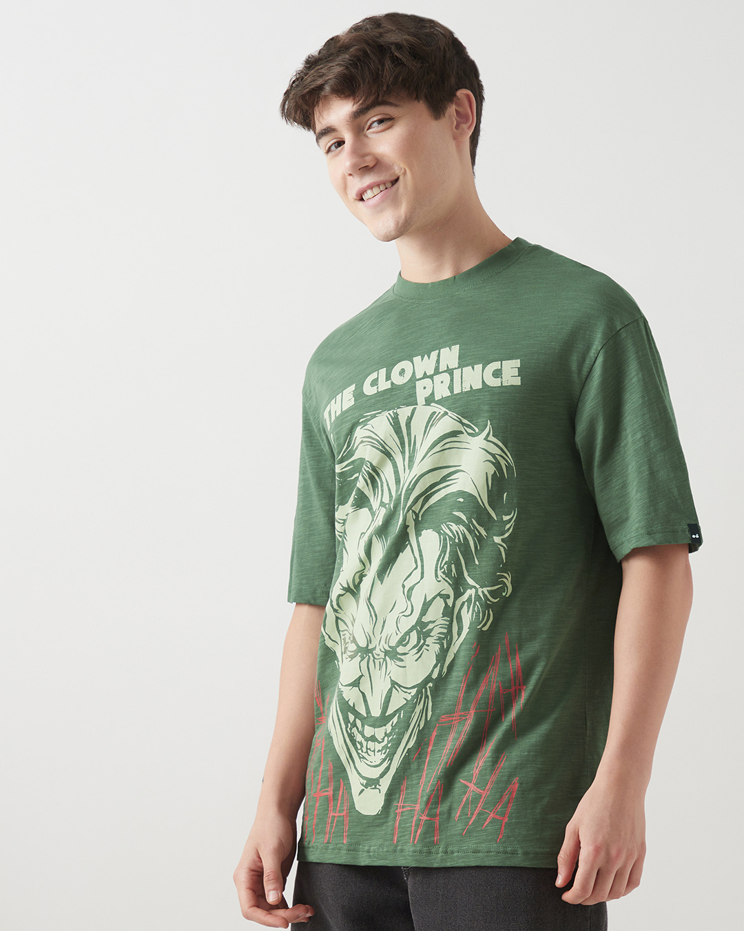 Shop Men's Green The Crown Prince Graphic Printed Oversized T-shirt-Back