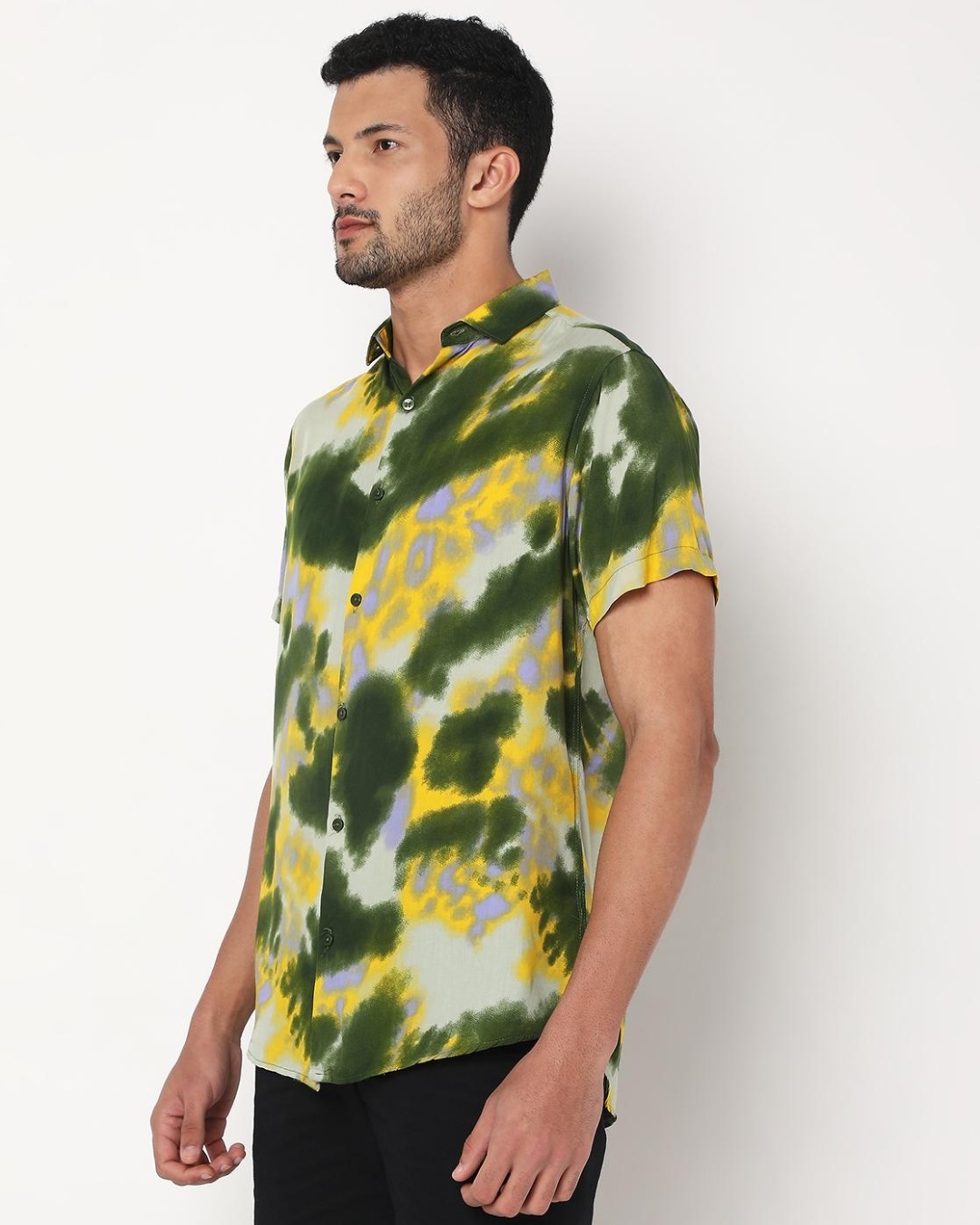 mens green tie dye shirt