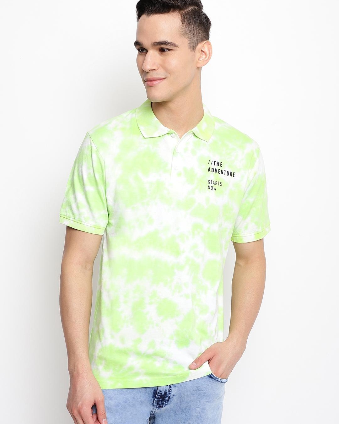 green tie dye t shirt