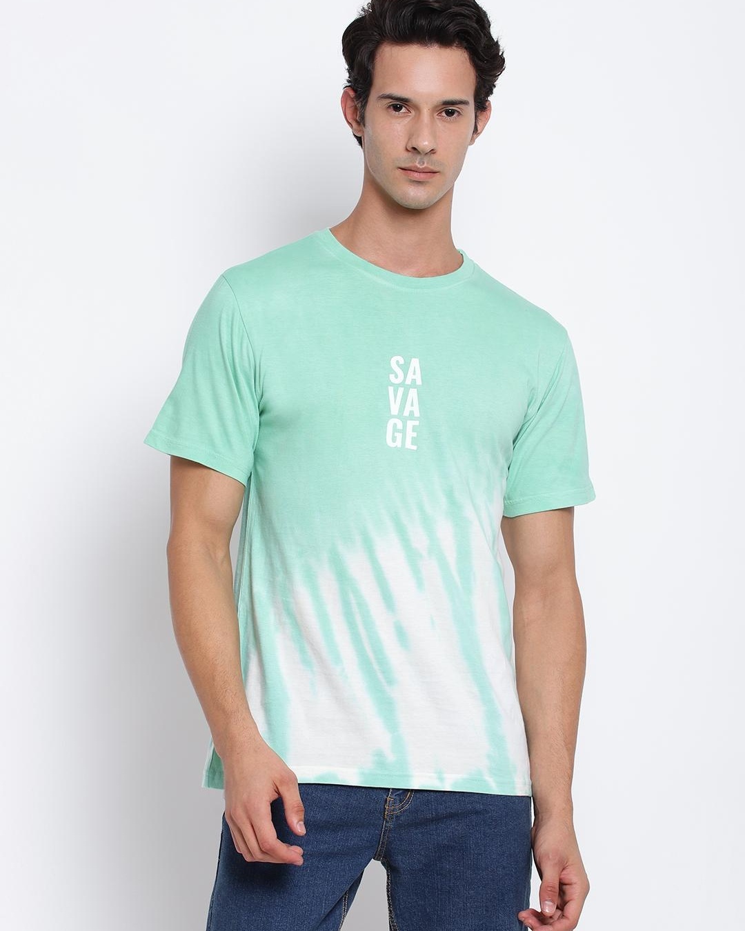mens green tie dye shirt
