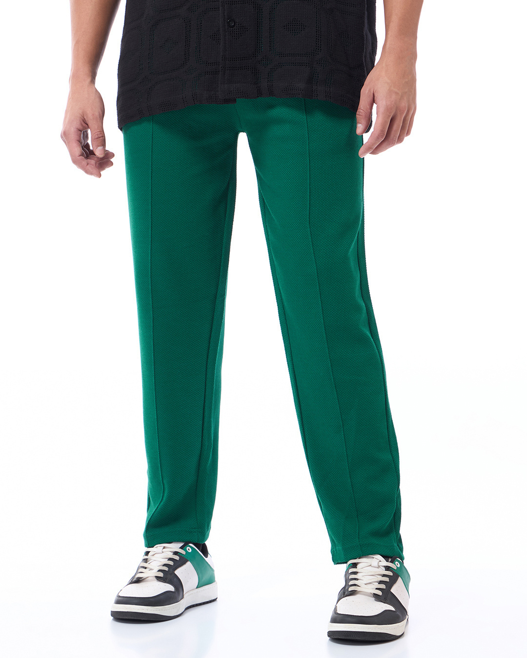 Shop Men's Green Track Pants-Back