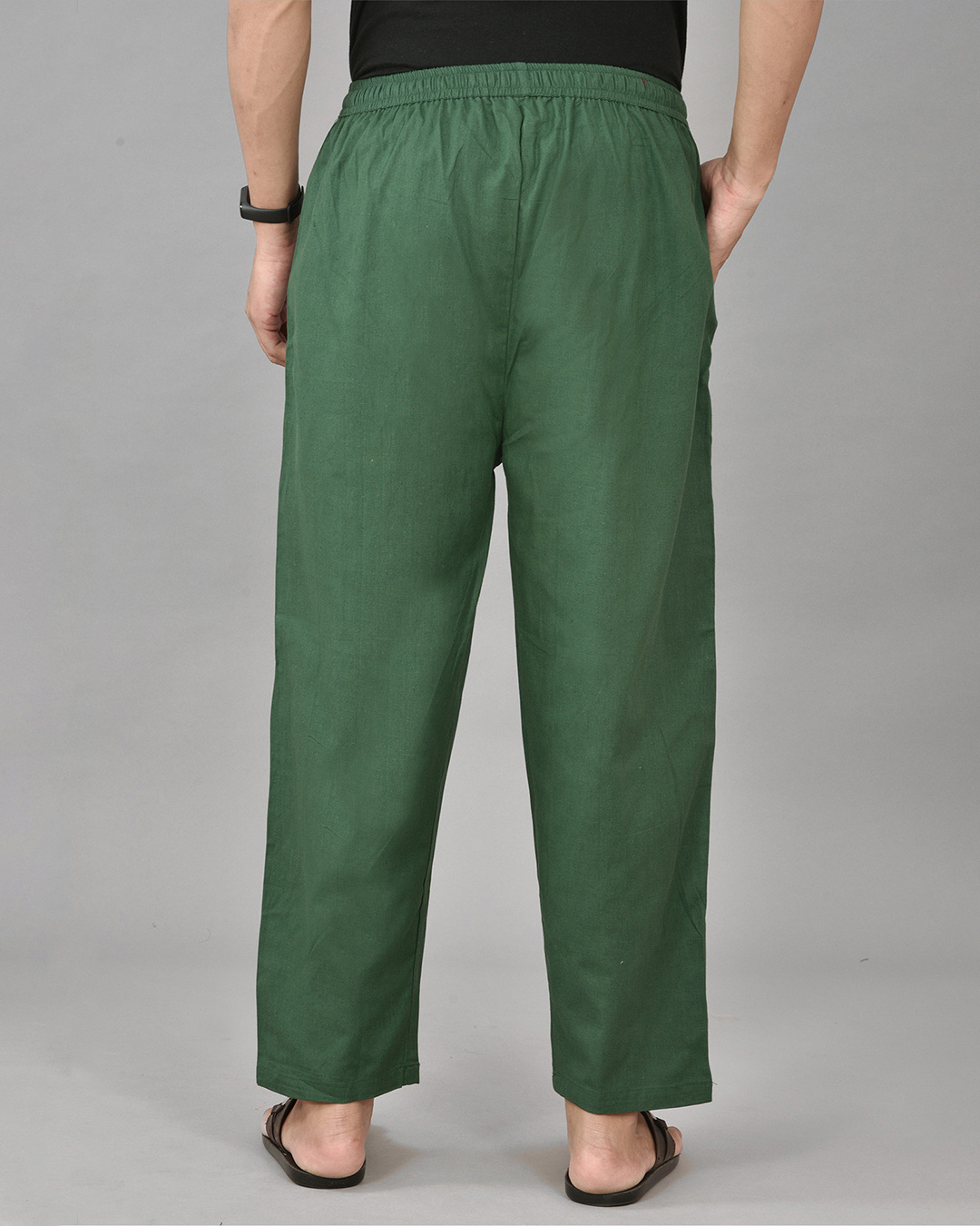 Shop Men's Green Casual Pants-Back