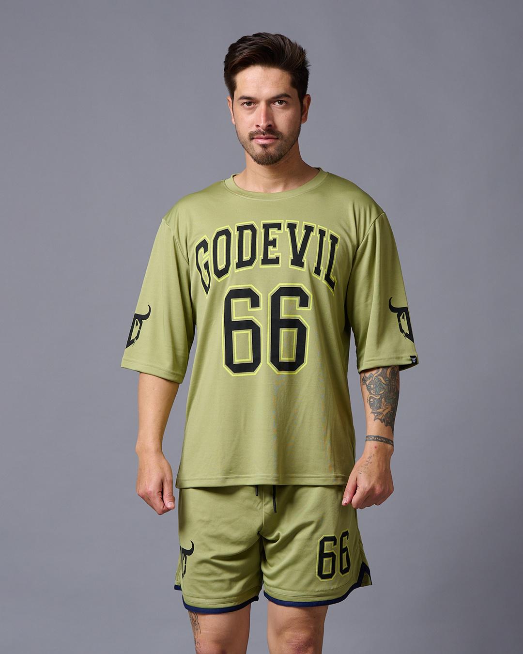 Men's Green Casual Solid Co-Ords Set