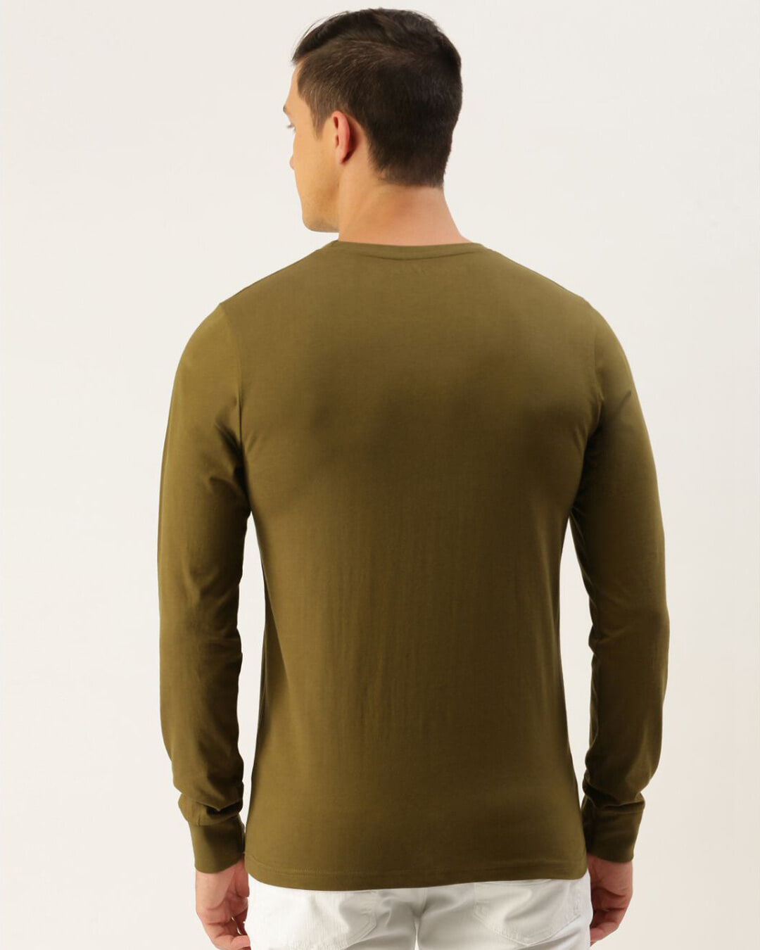 Shop Men's Green Typography Slim Fit T-shirt-Back