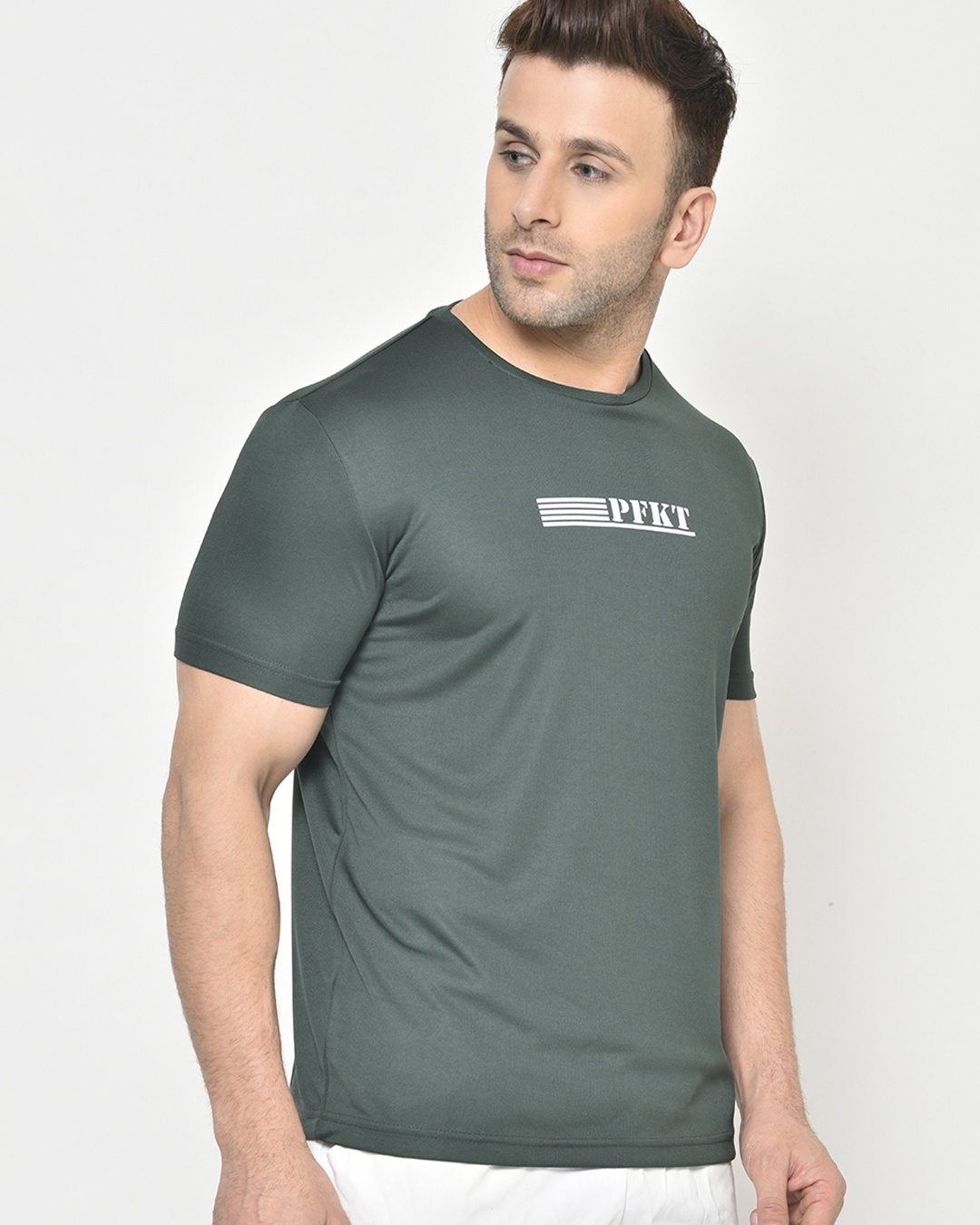 Shop Men's Green Typography T-shirt-Back