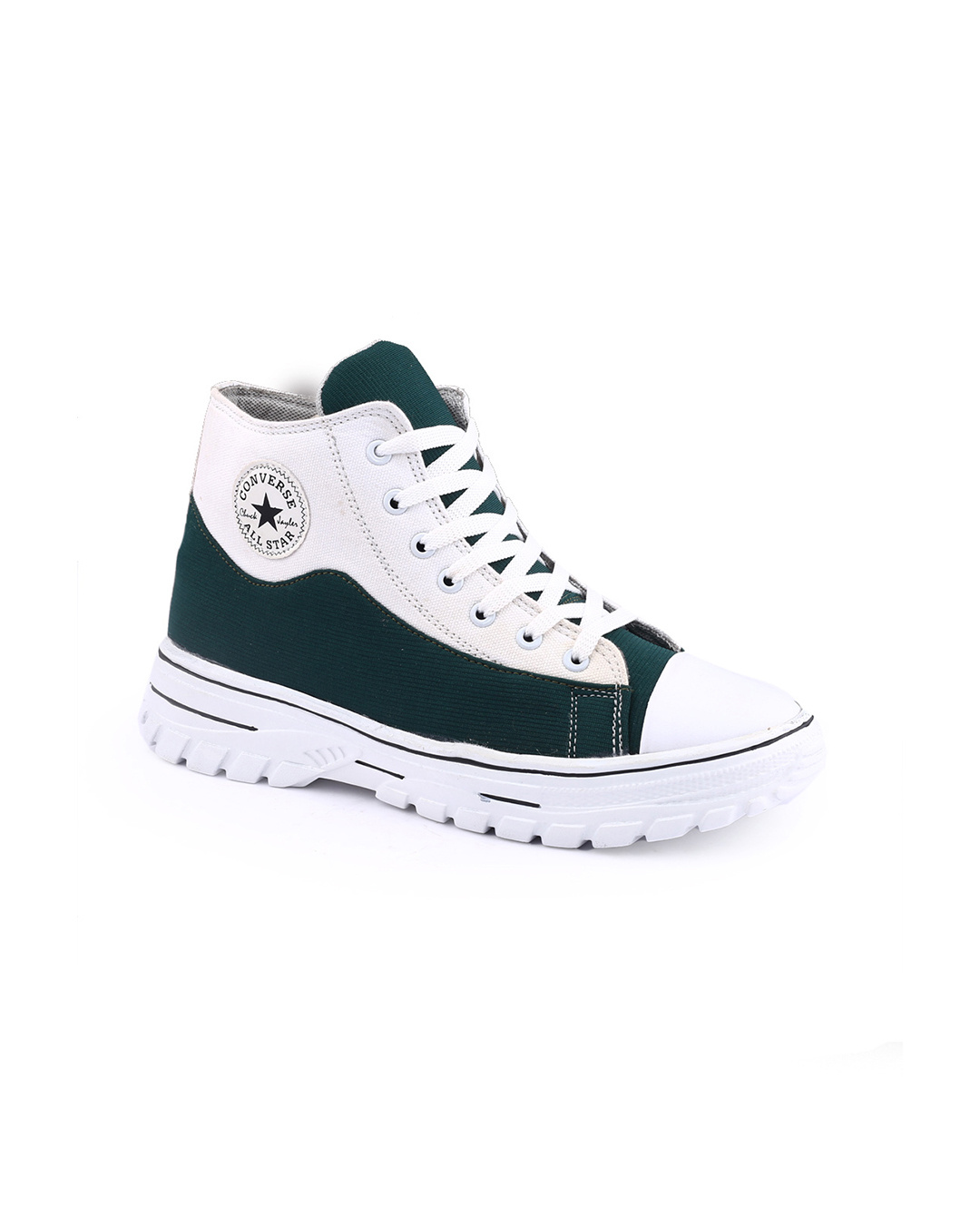 Shop Men's Green & White Color Block Casual Shoes-Back