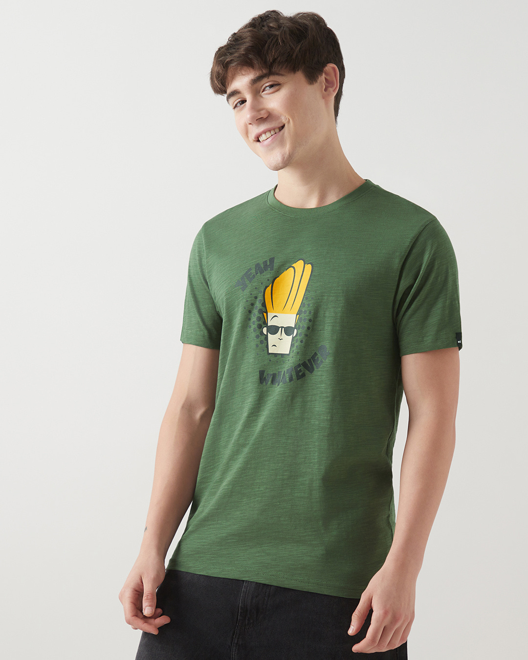 Shop Men's Green Yeah Whatever Graphic Printed T-shirt-Back