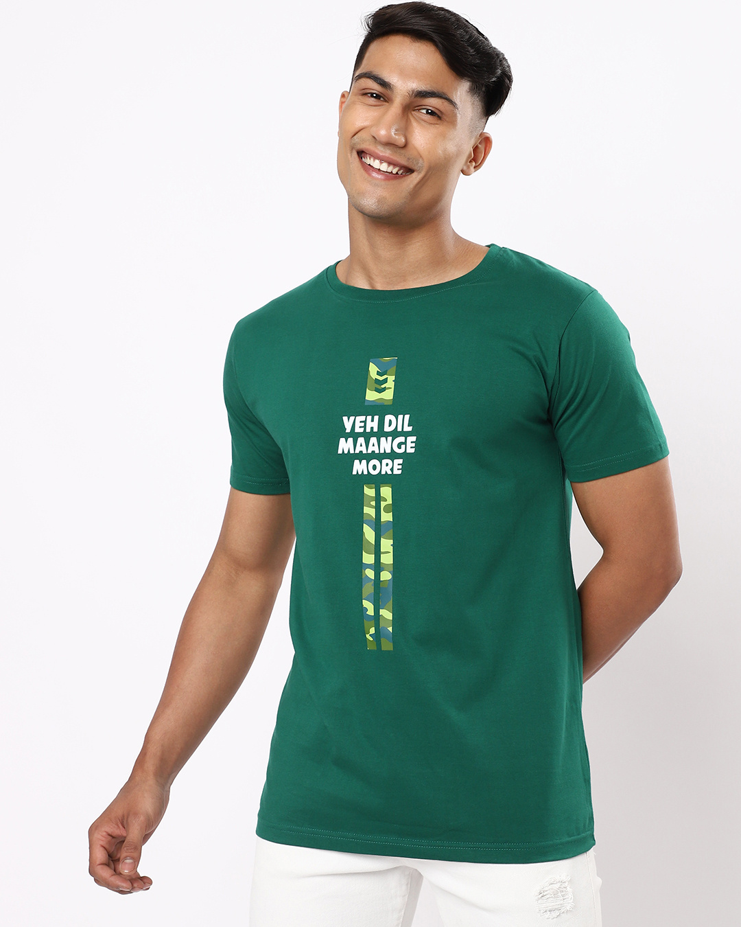 Buy Men #39 s Green Yeh Dil Maange More T shirt Online at Bewakoof