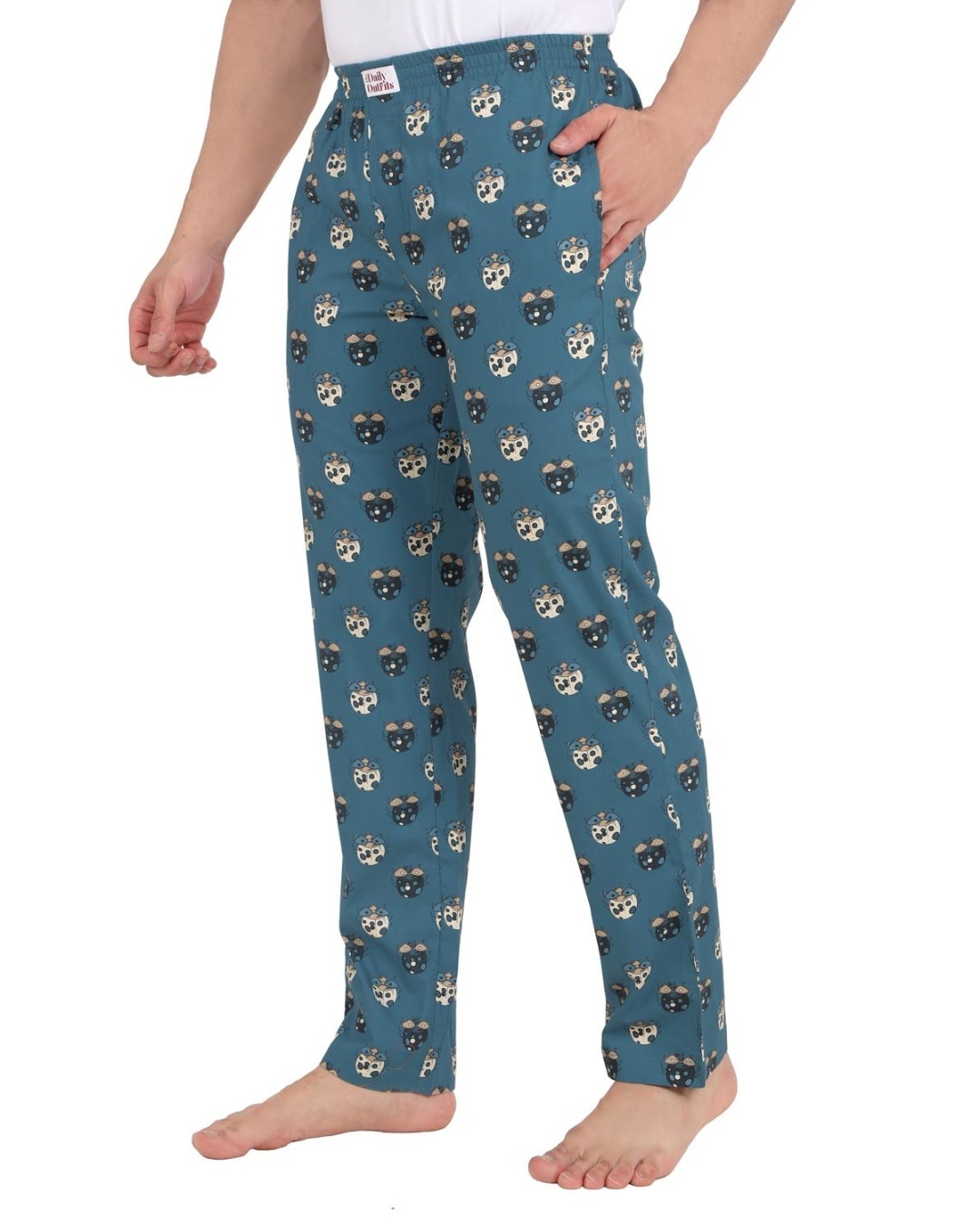 Shop Men's GreenCockrified Printed Pyjamas-Back