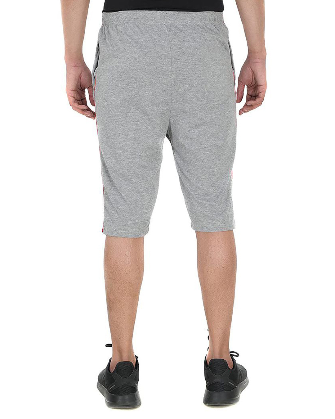 Shop Men's Grey 3/4th Cotton Blend Shorts-Back