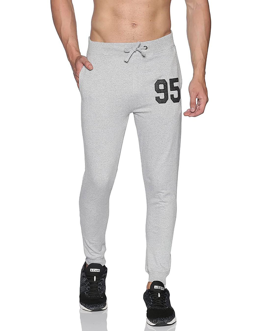 Grey 95 Typography Joggers for Men Grey 