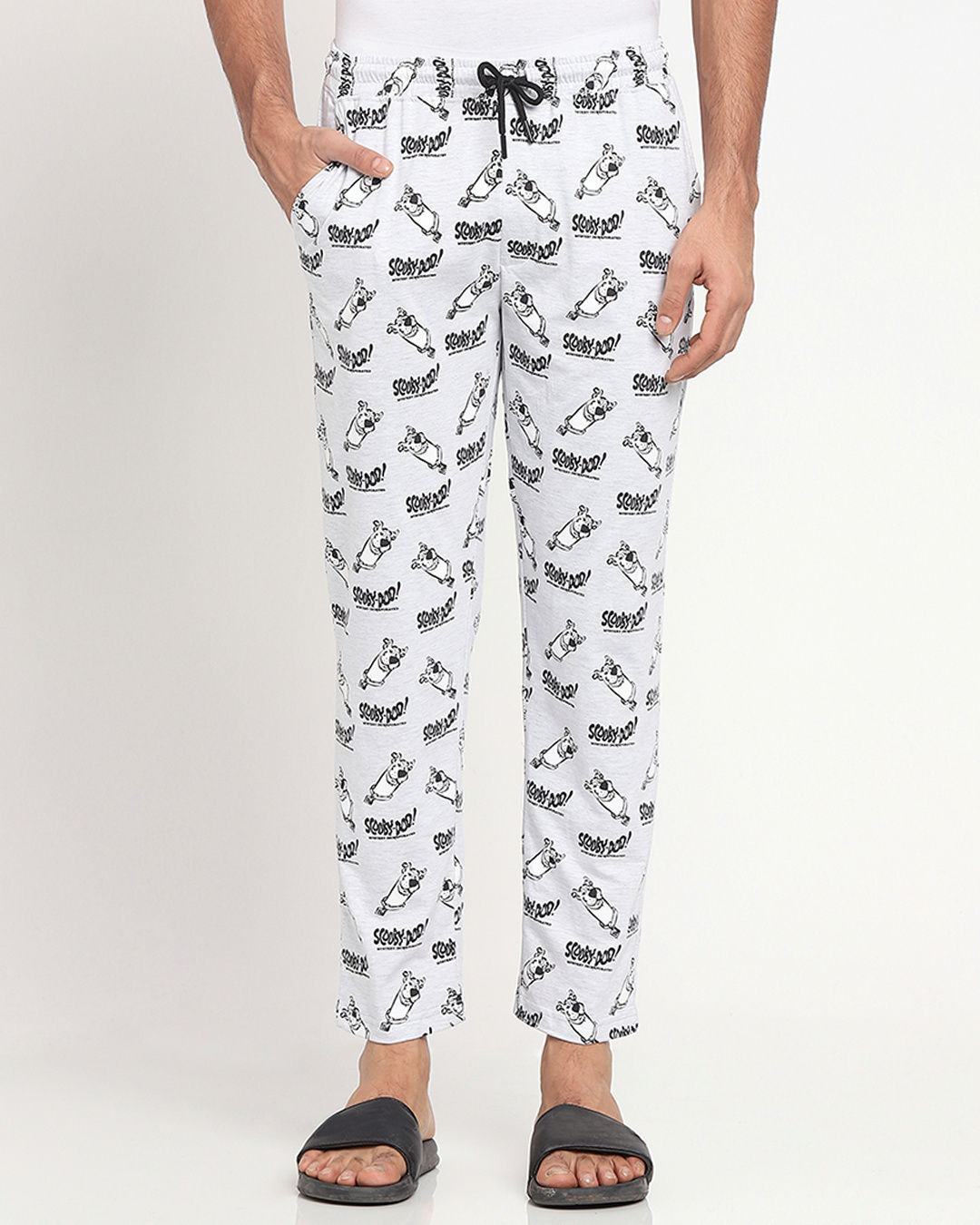 Shop Men's Grey All Over Printed Lounge Pyjamas-Back