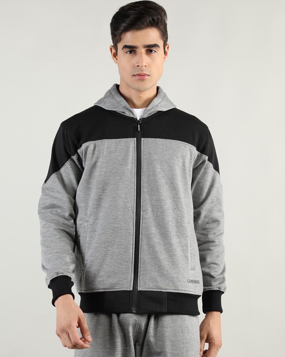 Men's Hooded Color Block Jacket For Outdoor Casual Wear