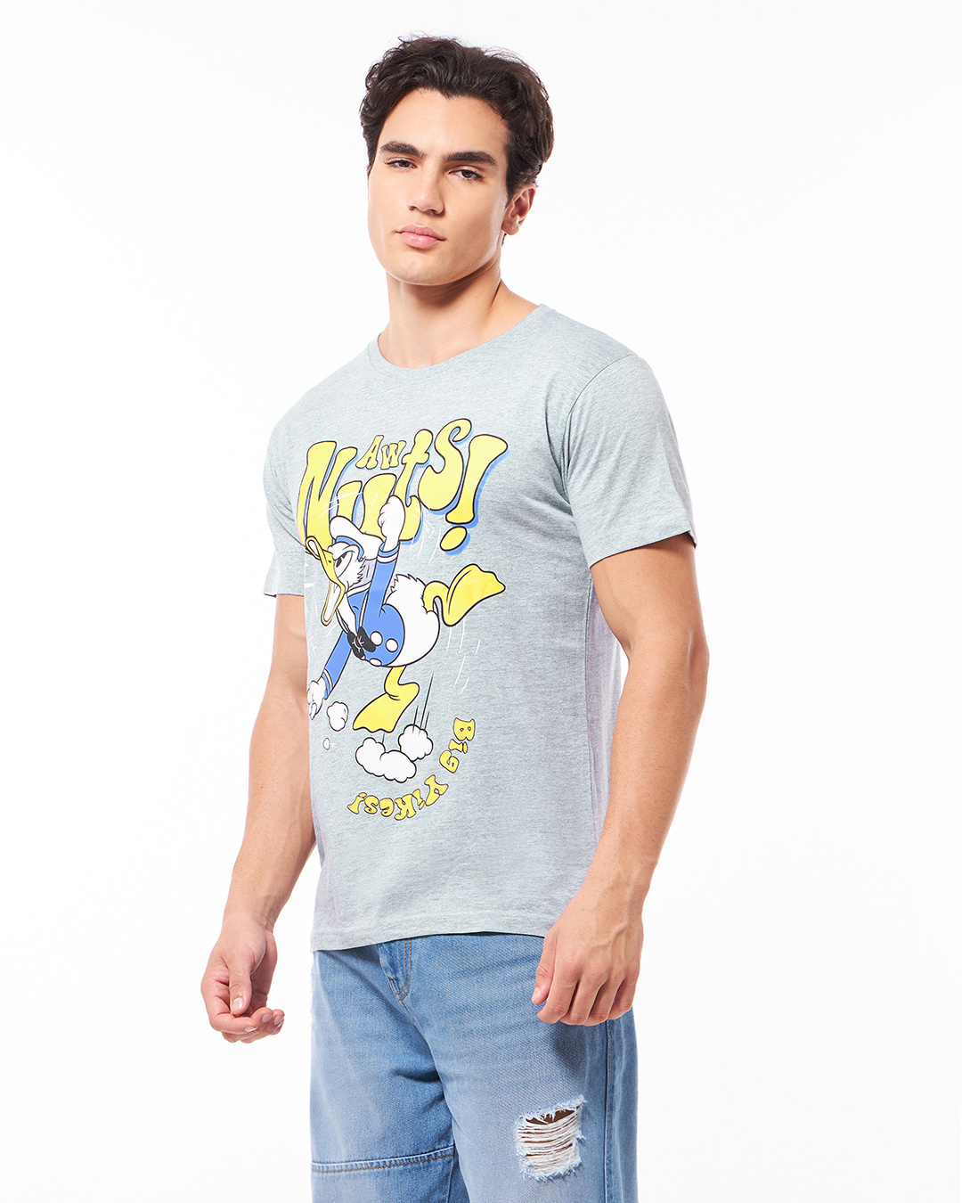 Shop Men's Grey Awnuts Graphic Printed T-shirt-Back