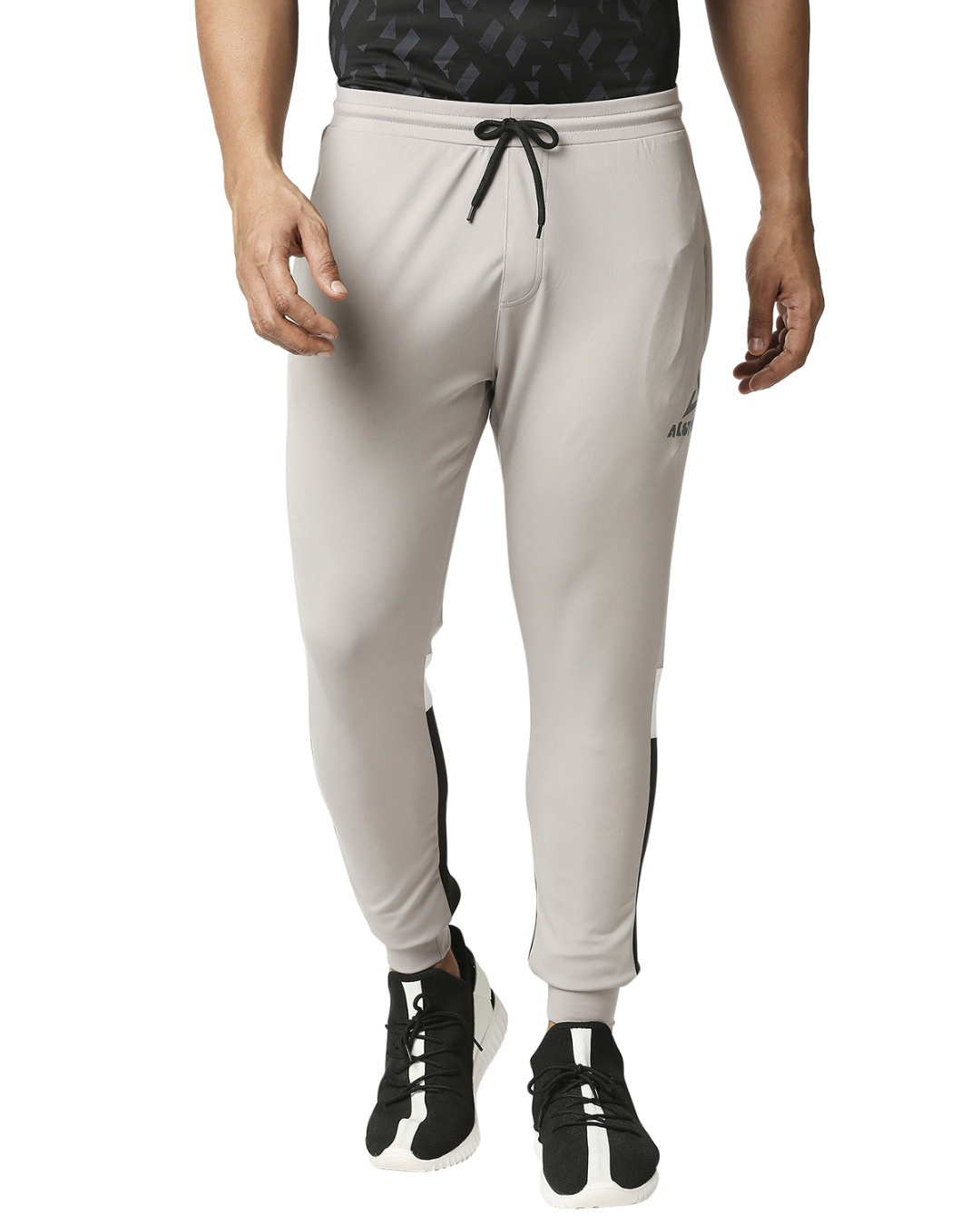 Buy Men's Grey & Black Color Block Slim Fit Joggers for Men Grey Online ...