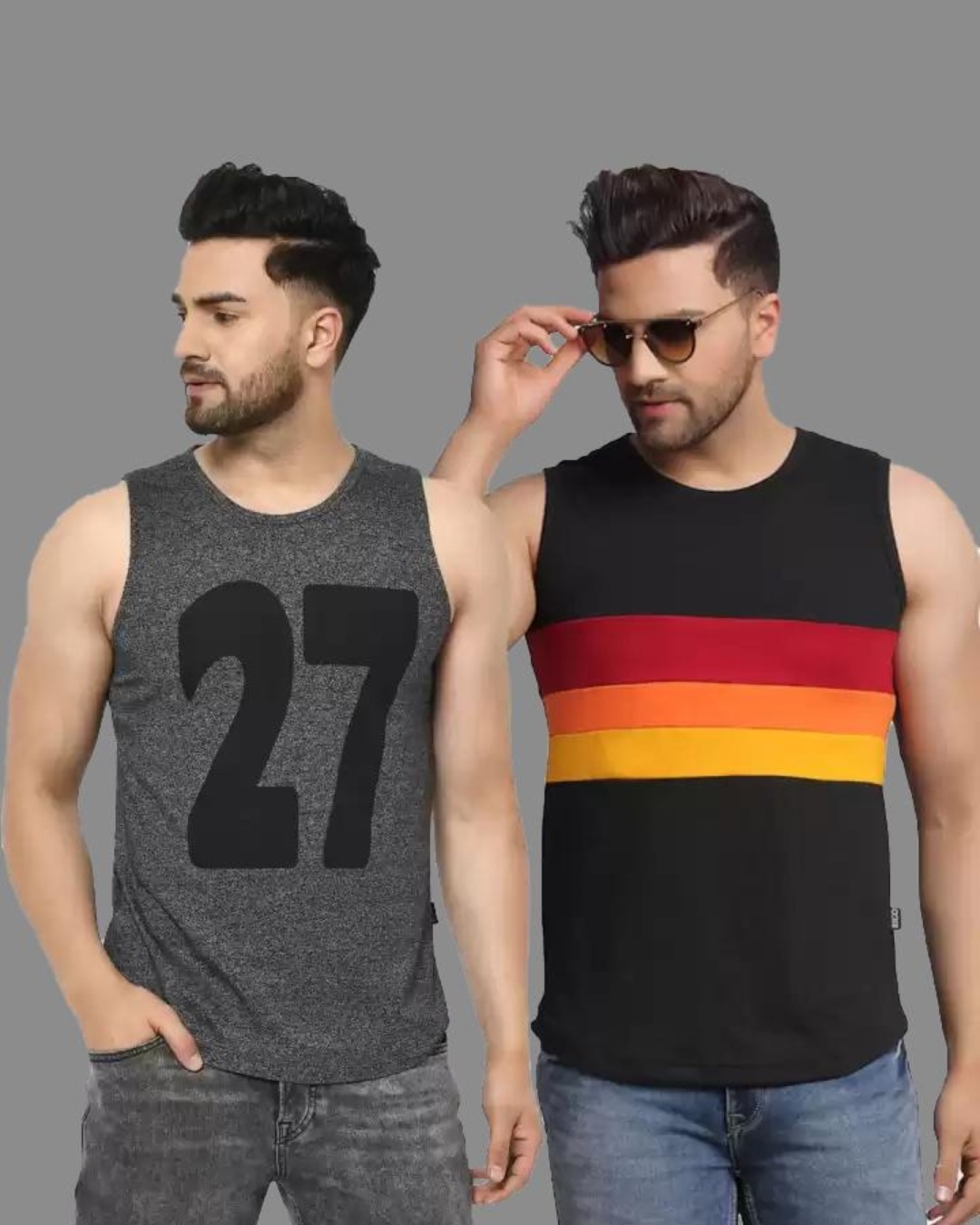 Buy Mens Grey And Black Slim Fit T Shirts Pack Of 2 For Men Grey Online At Bewakoof 8967