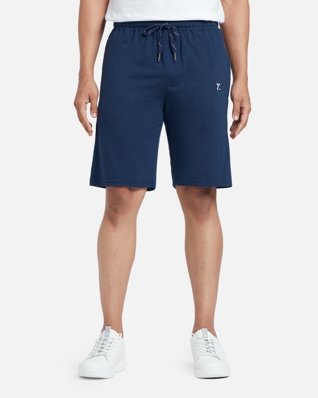 Shop Pack of 2 Men's Grey & Blue Regular Fit Shorts-Back