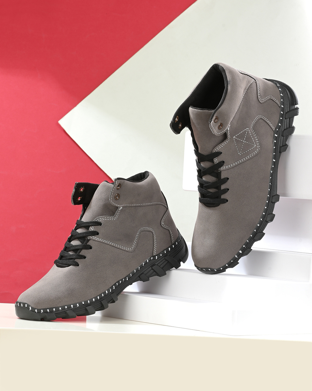 Buy Men's Grey Boots Online in India at Bewakoof