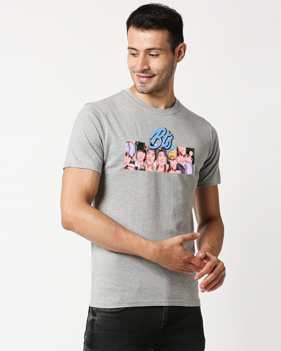 Shop Men's Grey BTS Printed T-shirt-Back