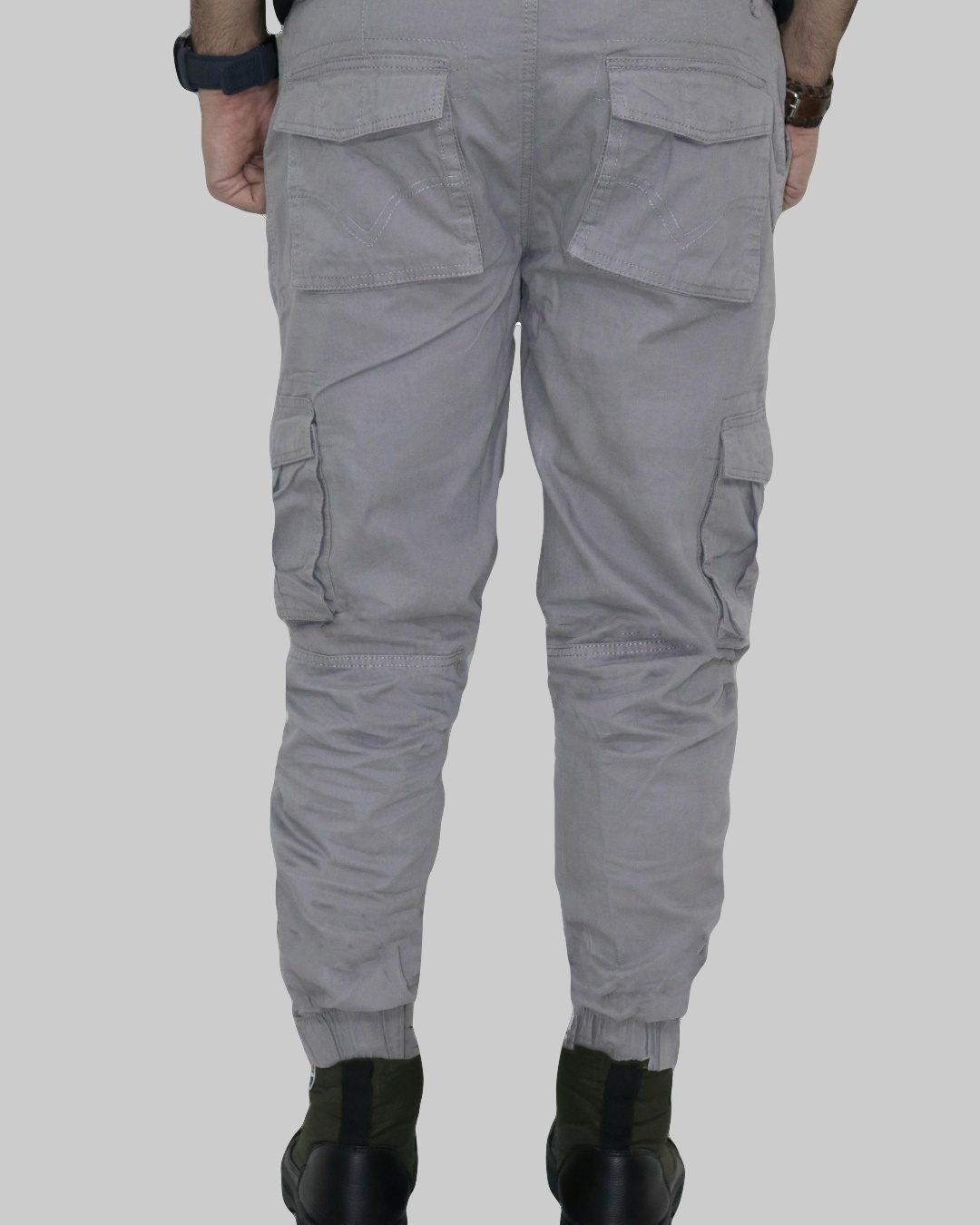Men Cargo Pants Loose Elastic Waist Oversized Khakis Trousers Multi Pocket  Grey  eBay