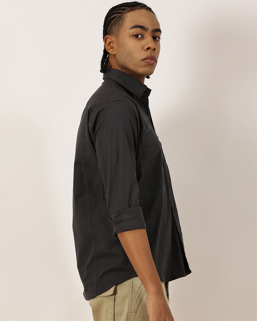 Shop Men's Black Cargo Shirt-Back