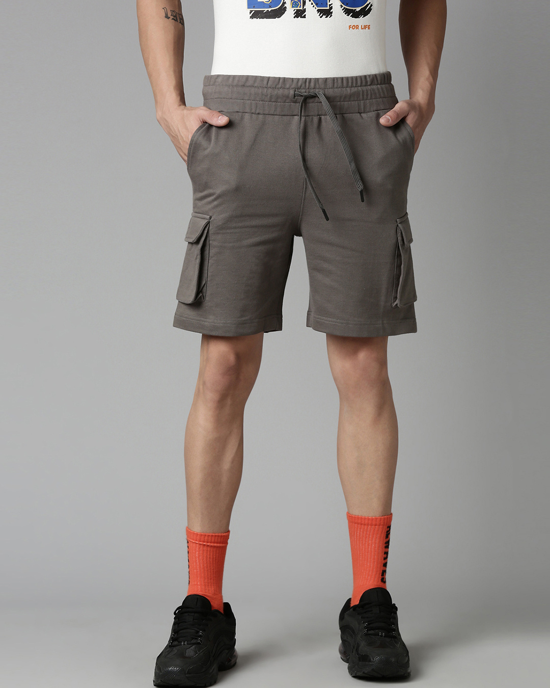Buy Men's Grey Cargo Shorts Online at Bewakoof