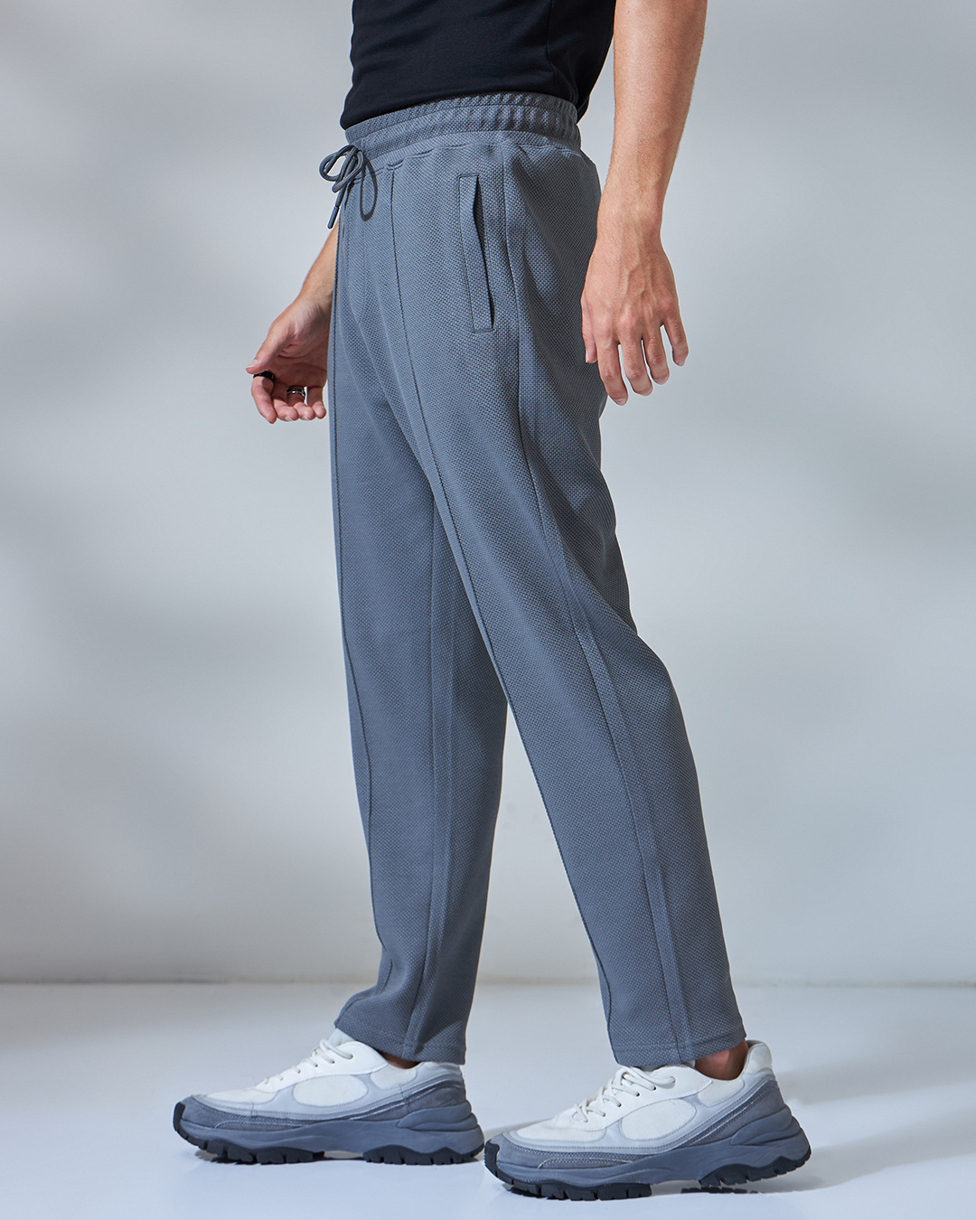 Shop Men's Grey Track Pants-Back