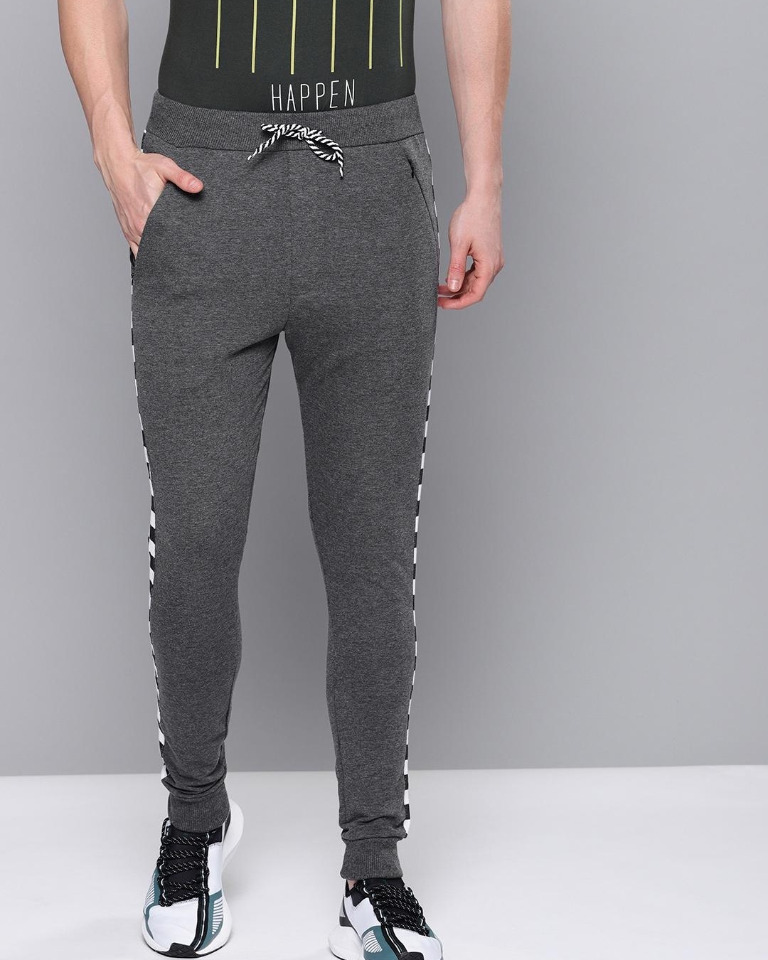 Buy Men's Grey Checked Joggers for Men Grey Online at Bewakoof
