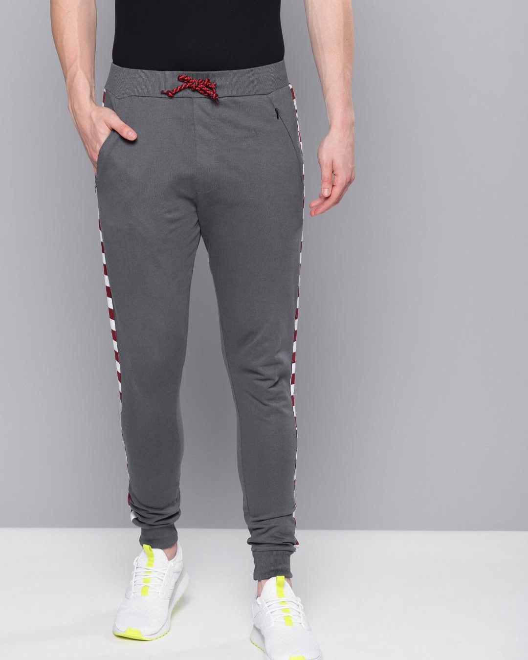 grey checked joggers