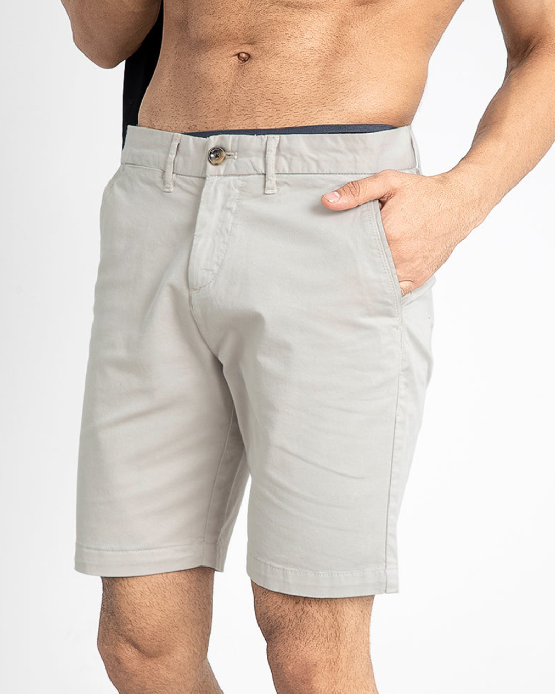 Shop Men's Grey Chino Shorts-Back